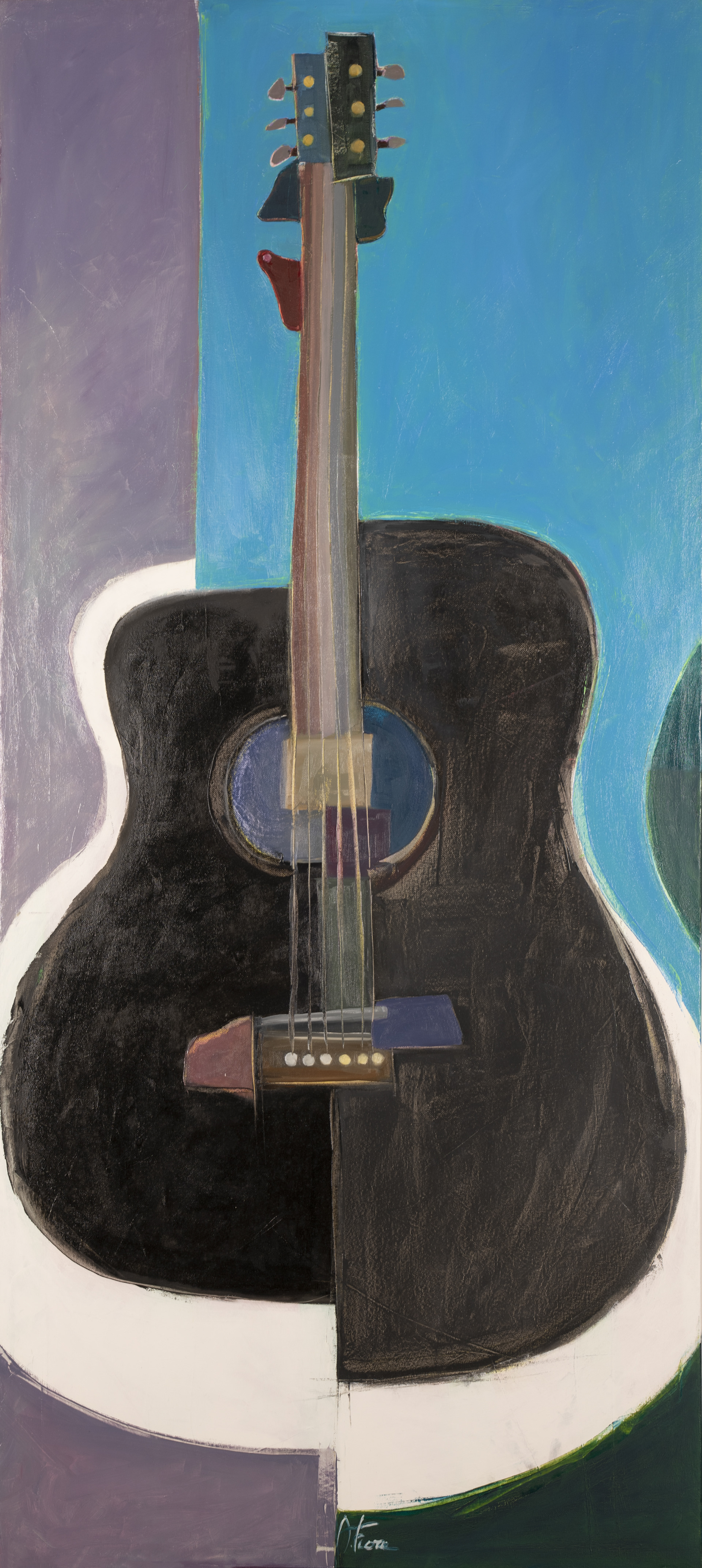 La chitarra di Nino - 60x120 - olio su tela