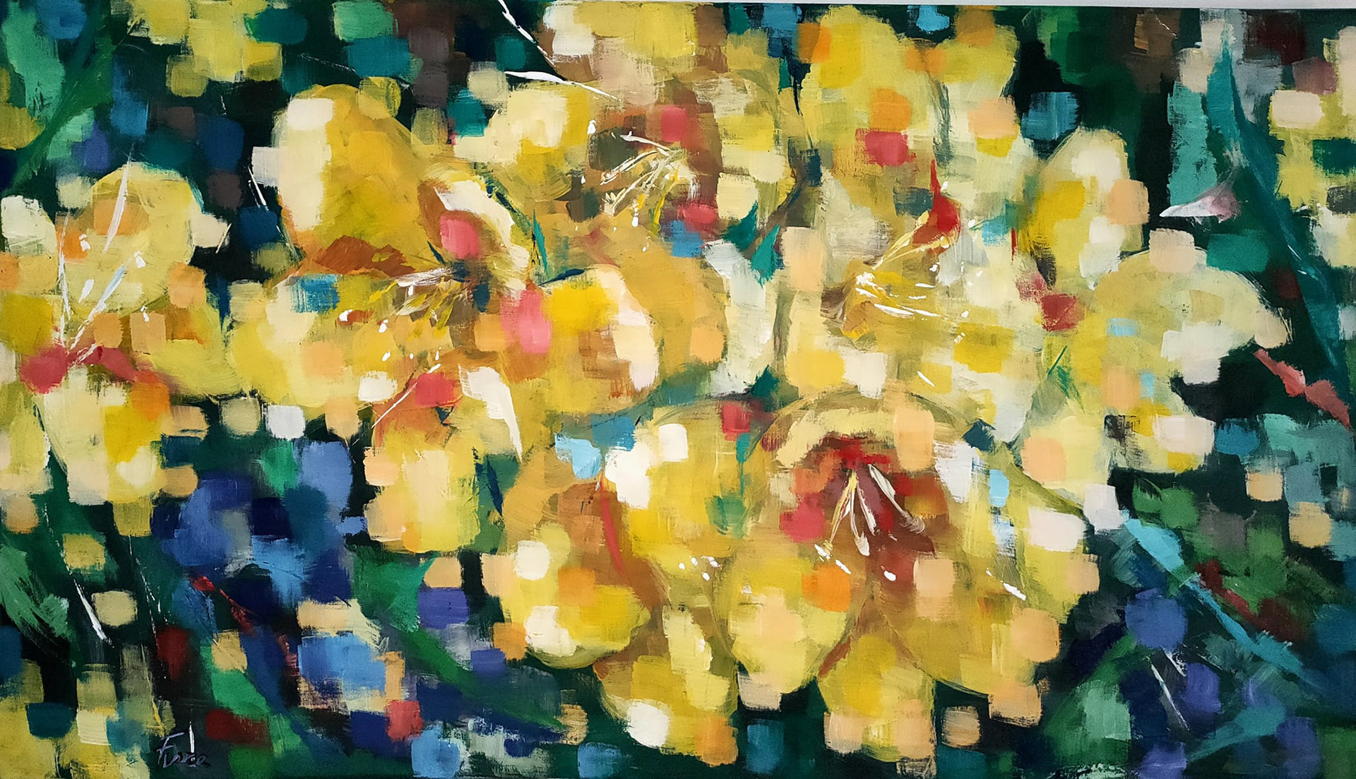 Fresie gialle - 100x60 - acrilico su tela