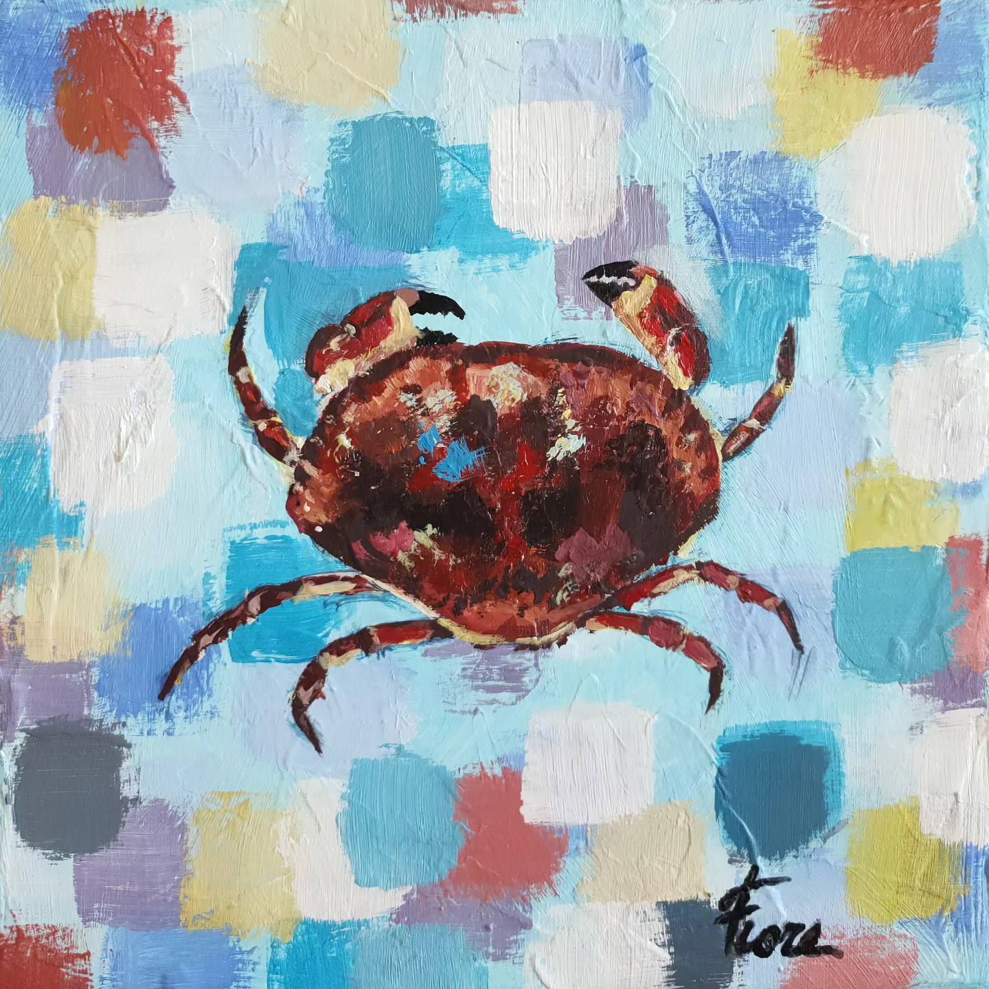 Granchio - 20x20 - acrilico su tela