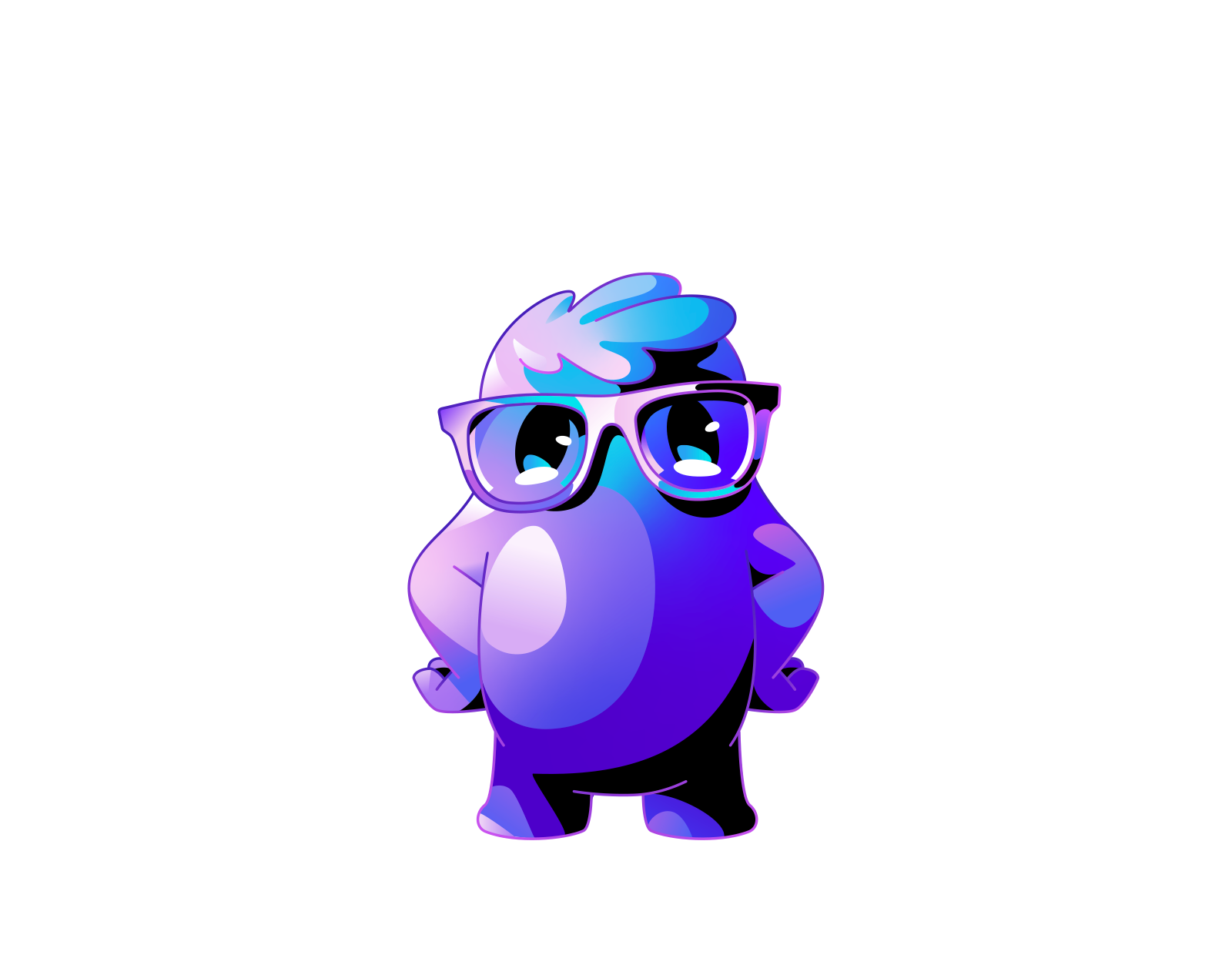 vector illustration of colorful cute mascot in glasses