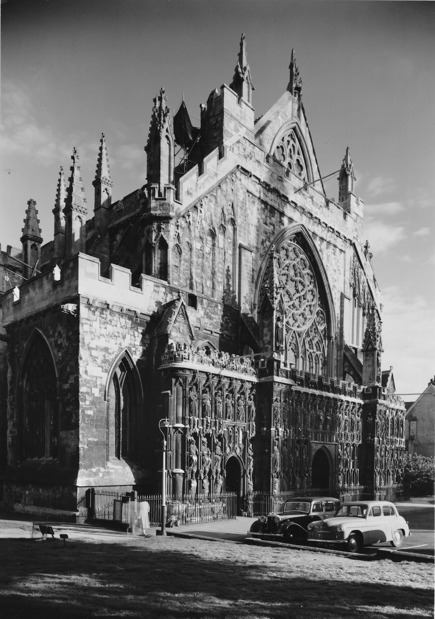 A F Kersting: Exeter Cathedral, W front 12/9/1952