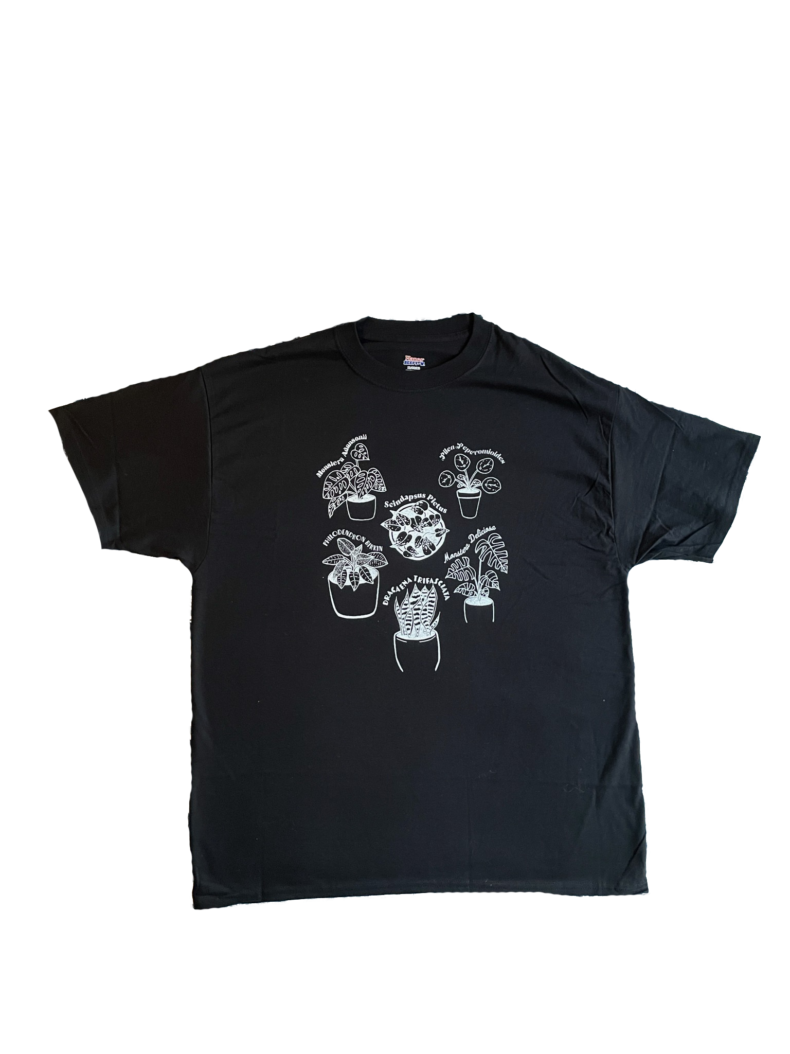 White Ink on Black Cotton Tee