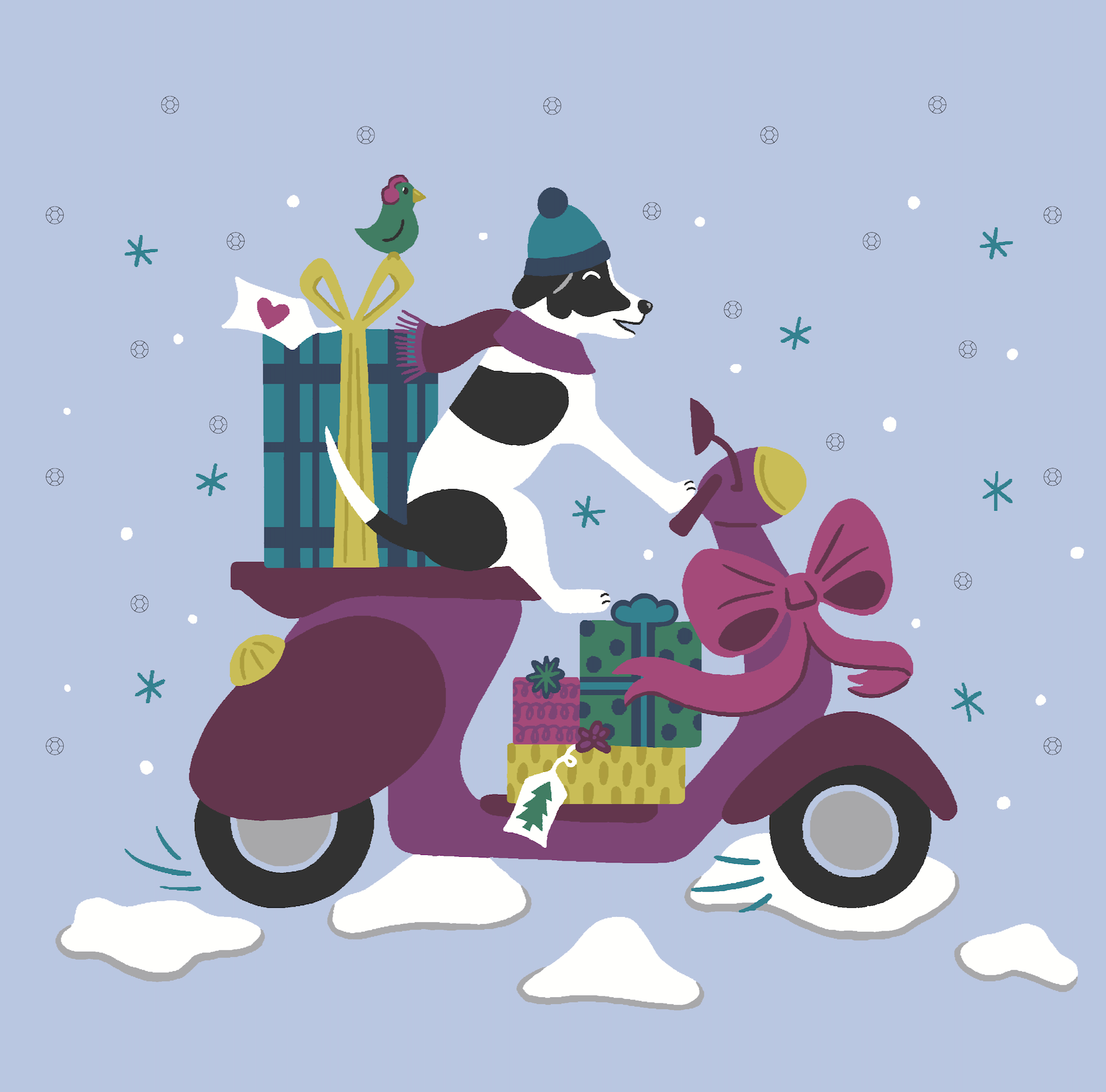 Illustrated Artwork with Rhinestone Placement