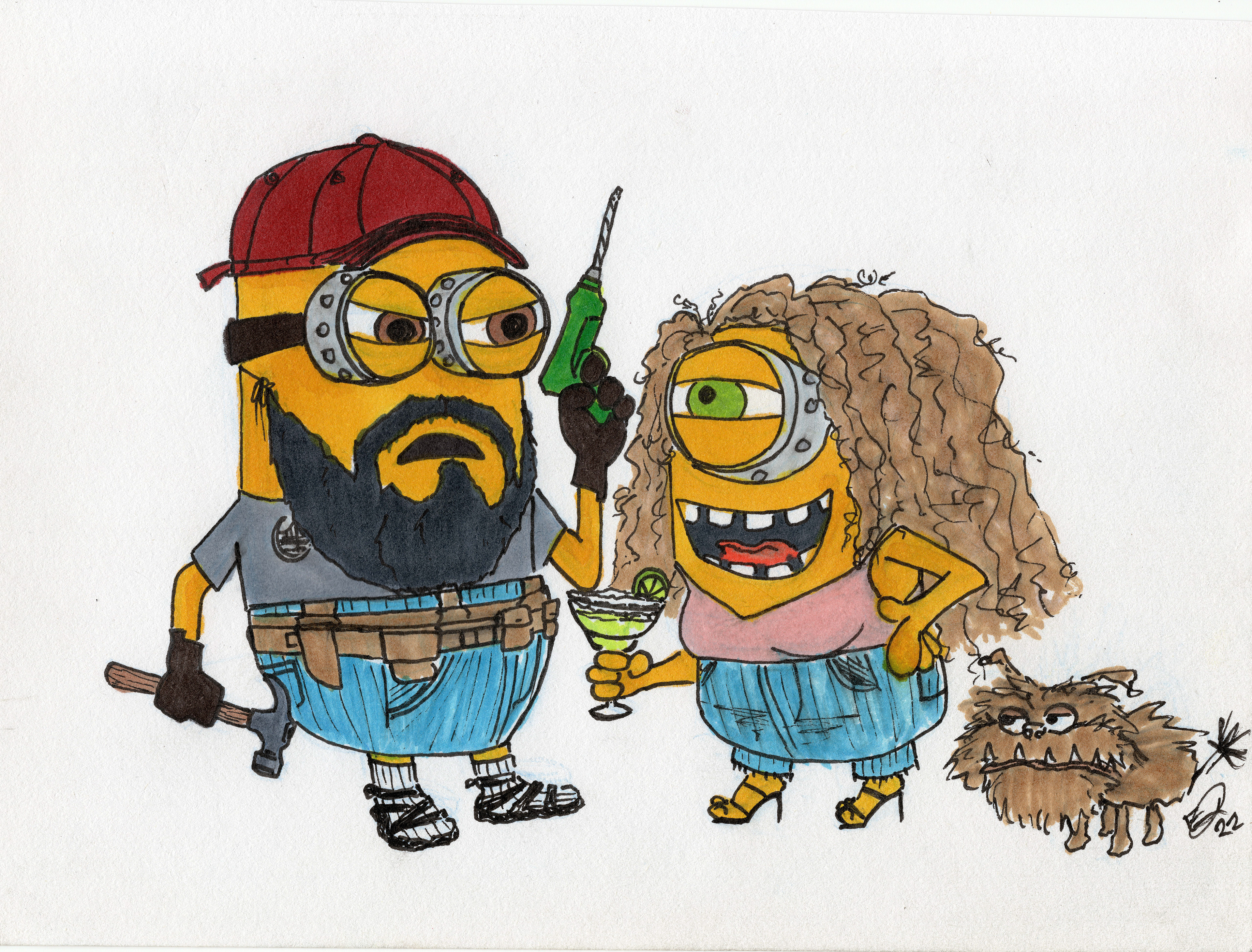 "Despicable" (2022) My sister, her husband, and their dog by me.