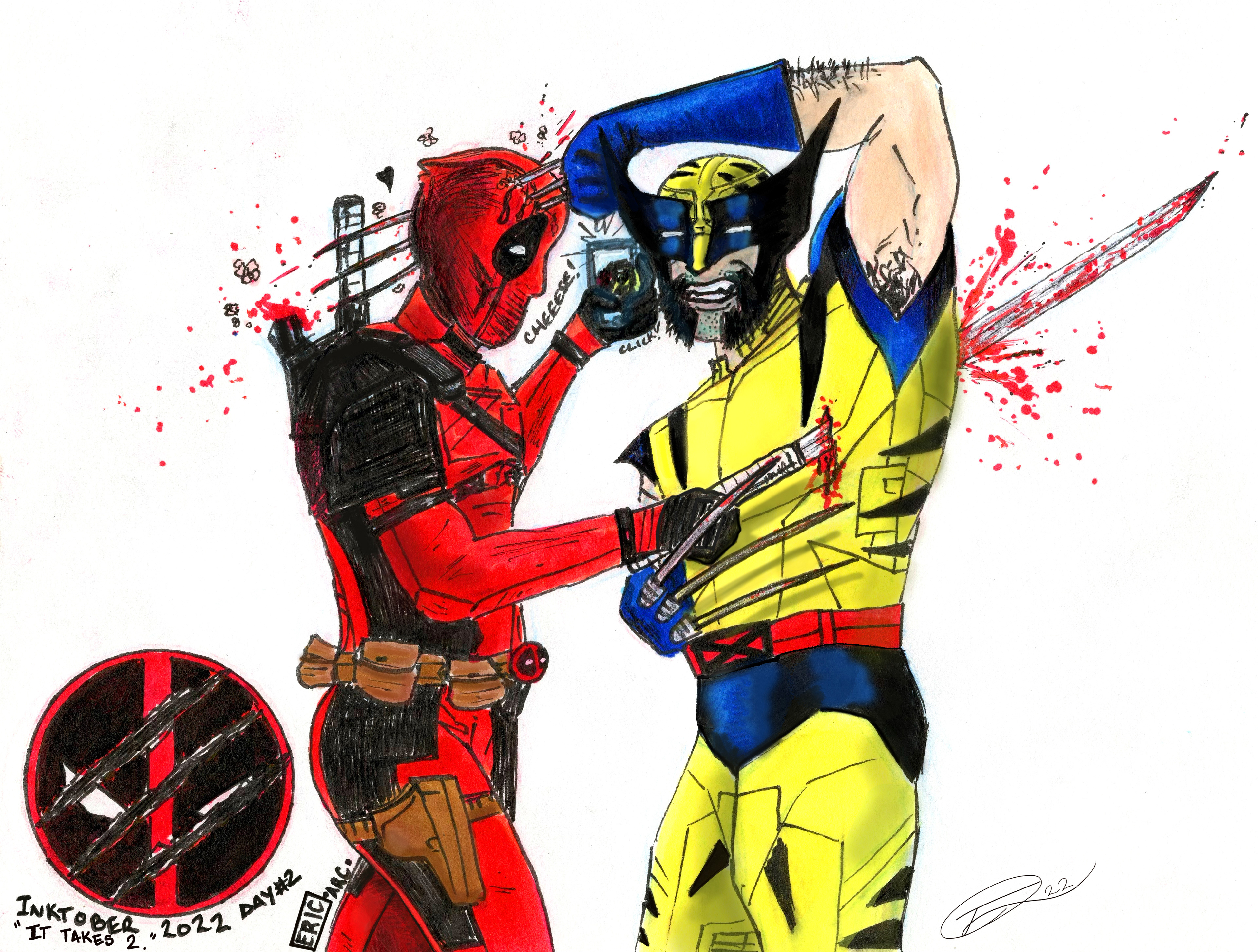 "Wade vs Wolvie" (2022) Inspired by a pose in the DP3 teaser trailer.