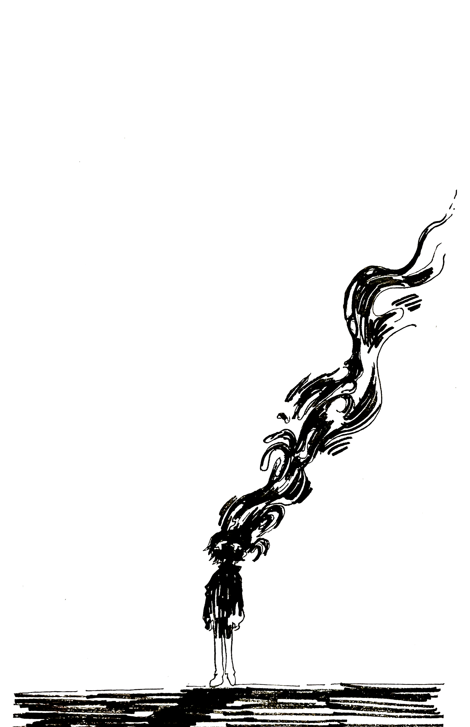 Dissolution, ink on paper, 5 x 8, 2023