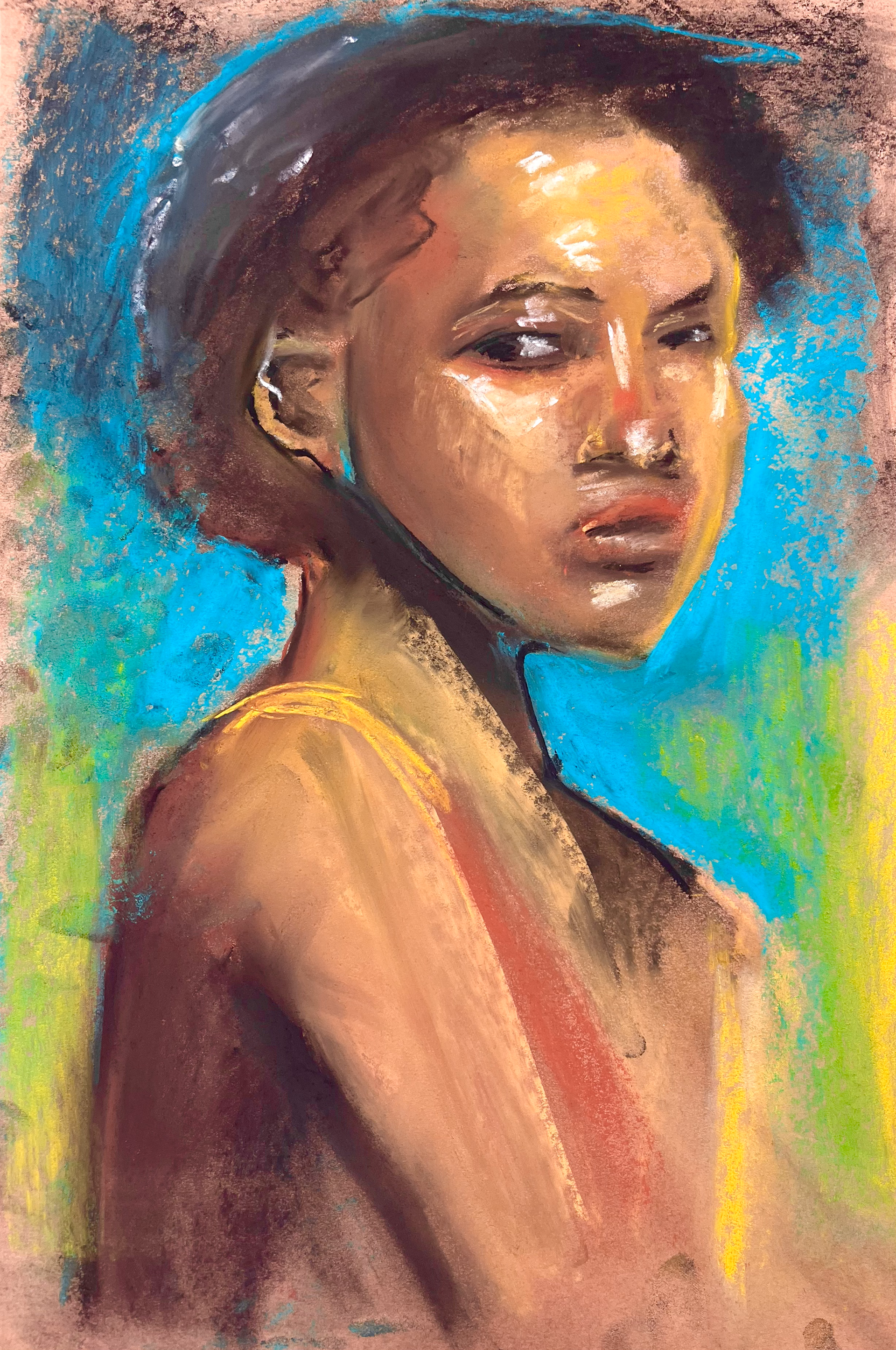 Pastel Portrait Study, Chalk Pastel, 11 x 17, 2023