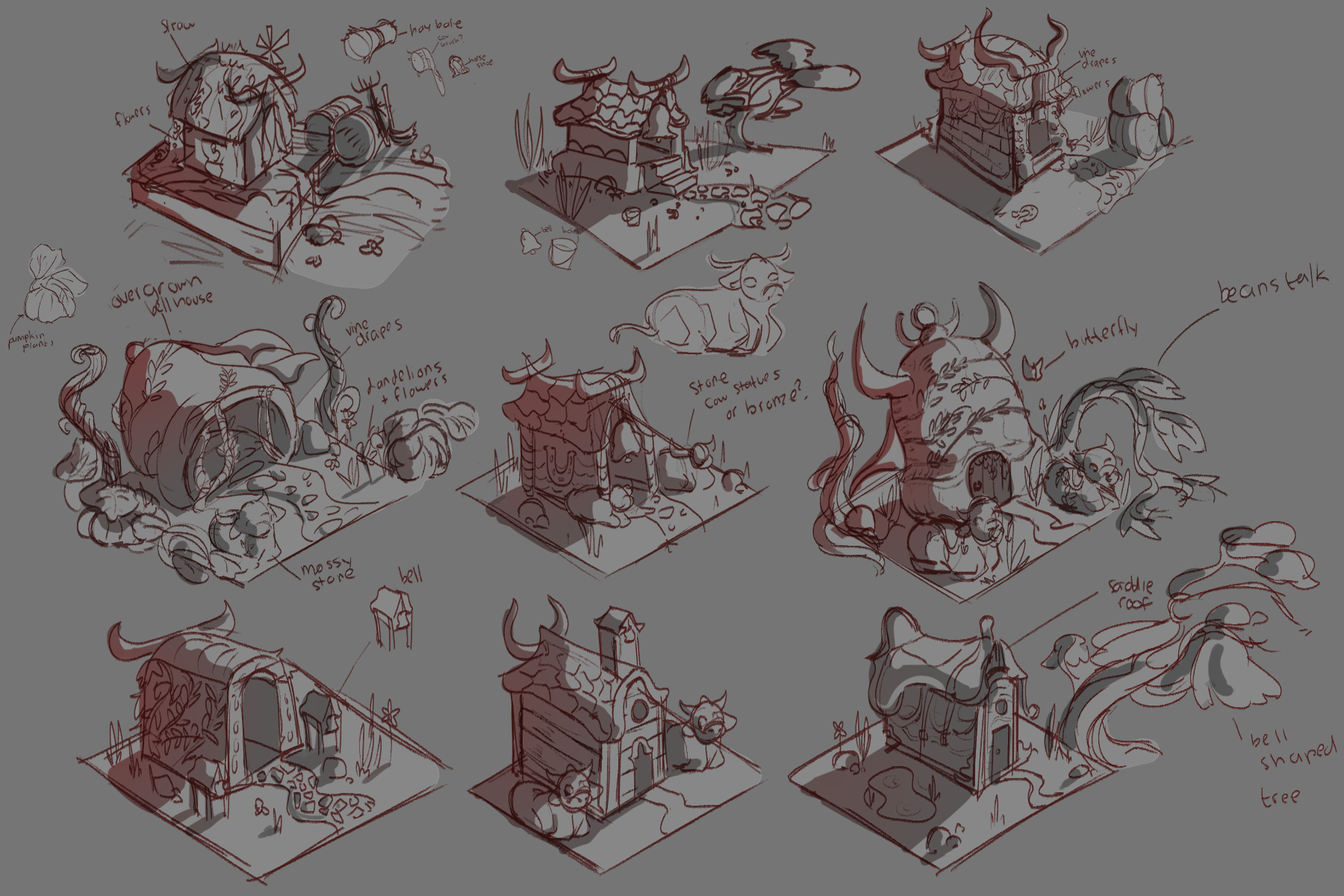 Cow Shrine Concept Art, Digital, 2022
