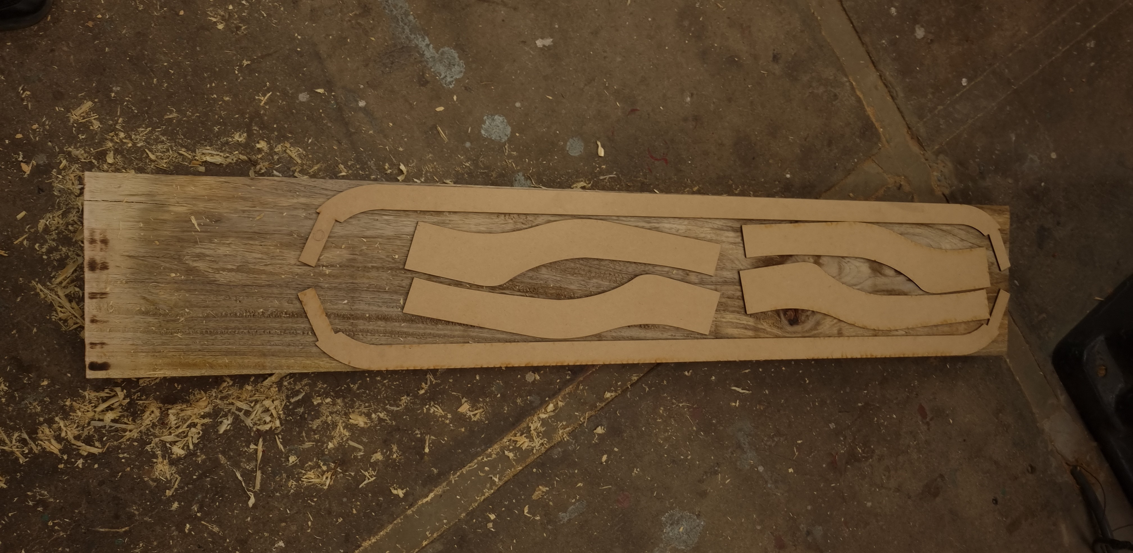 MDF pieces cutout for final accurate marking