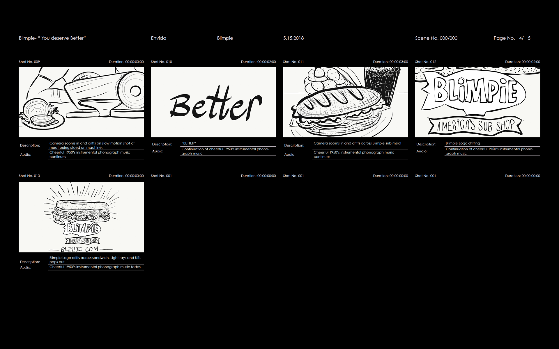 Blimpie: You Deserve Better Storyboard