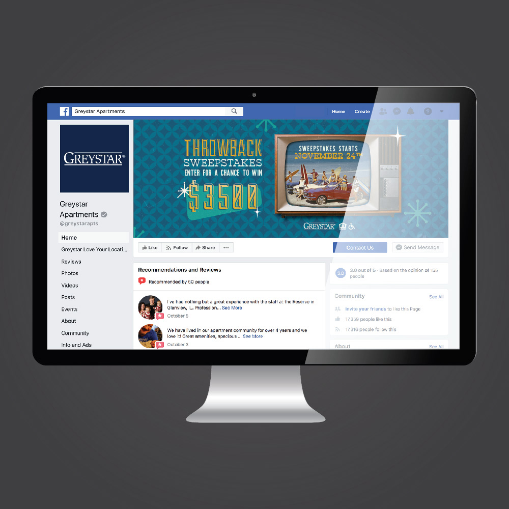 Social Media Sweepstakes Campaign Facebook Page