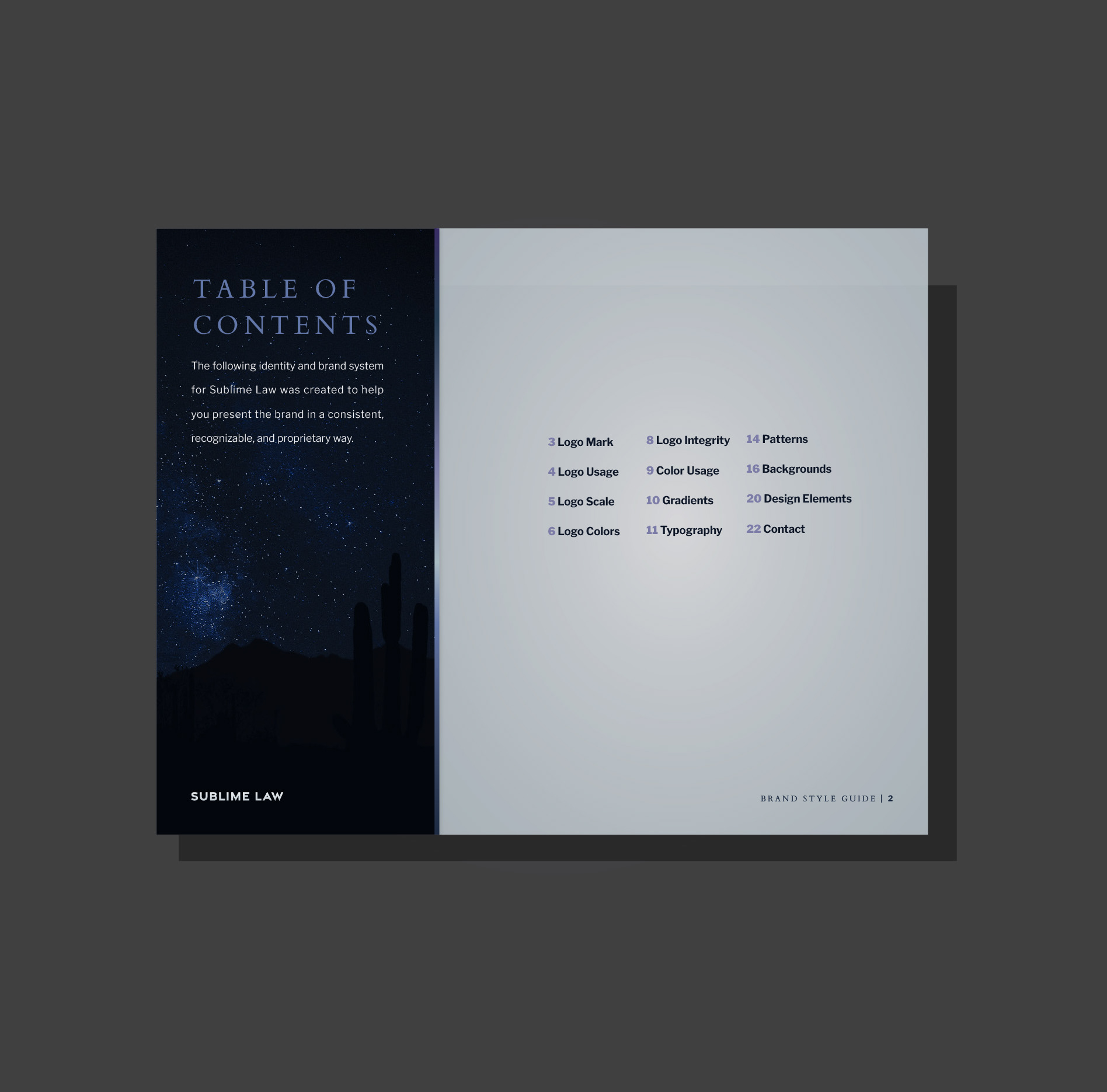 Brand Book - Table of Contents