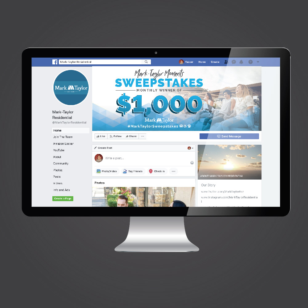 Social Media Sweepstakes Campaign Facebook Page