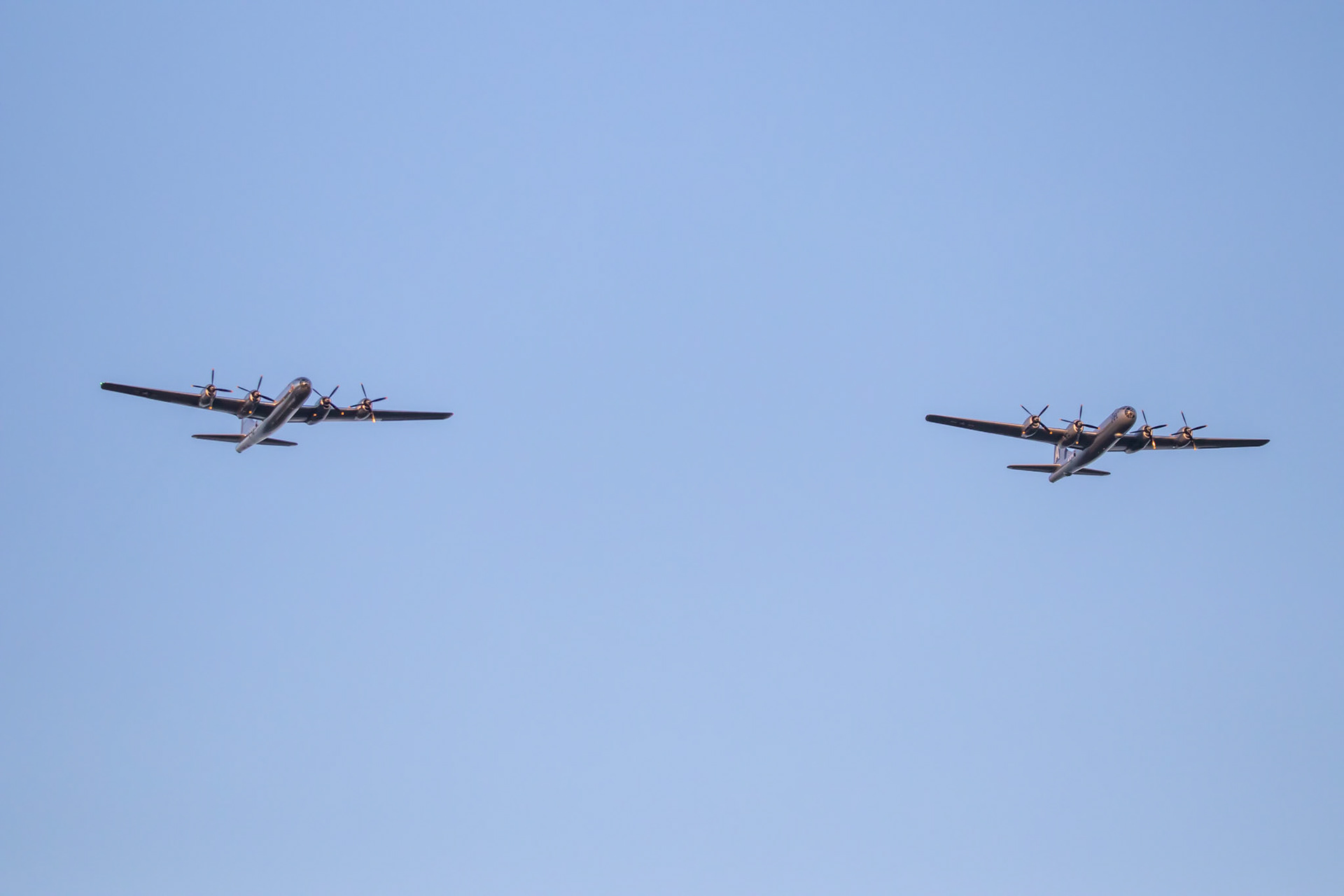 2 B29s and a lancaster (not pictured) flying overhead