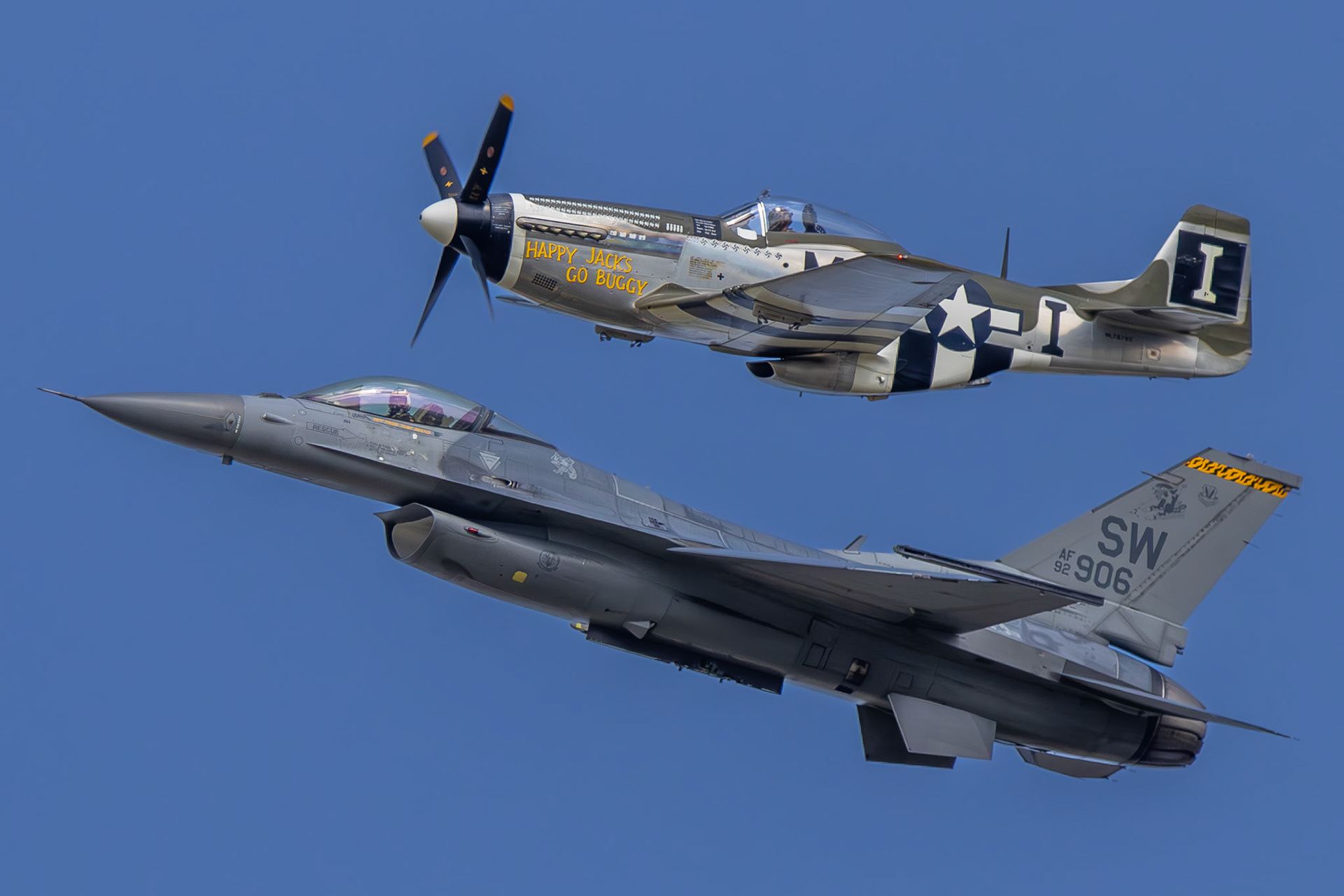 F16 and P51 Herritage Flight