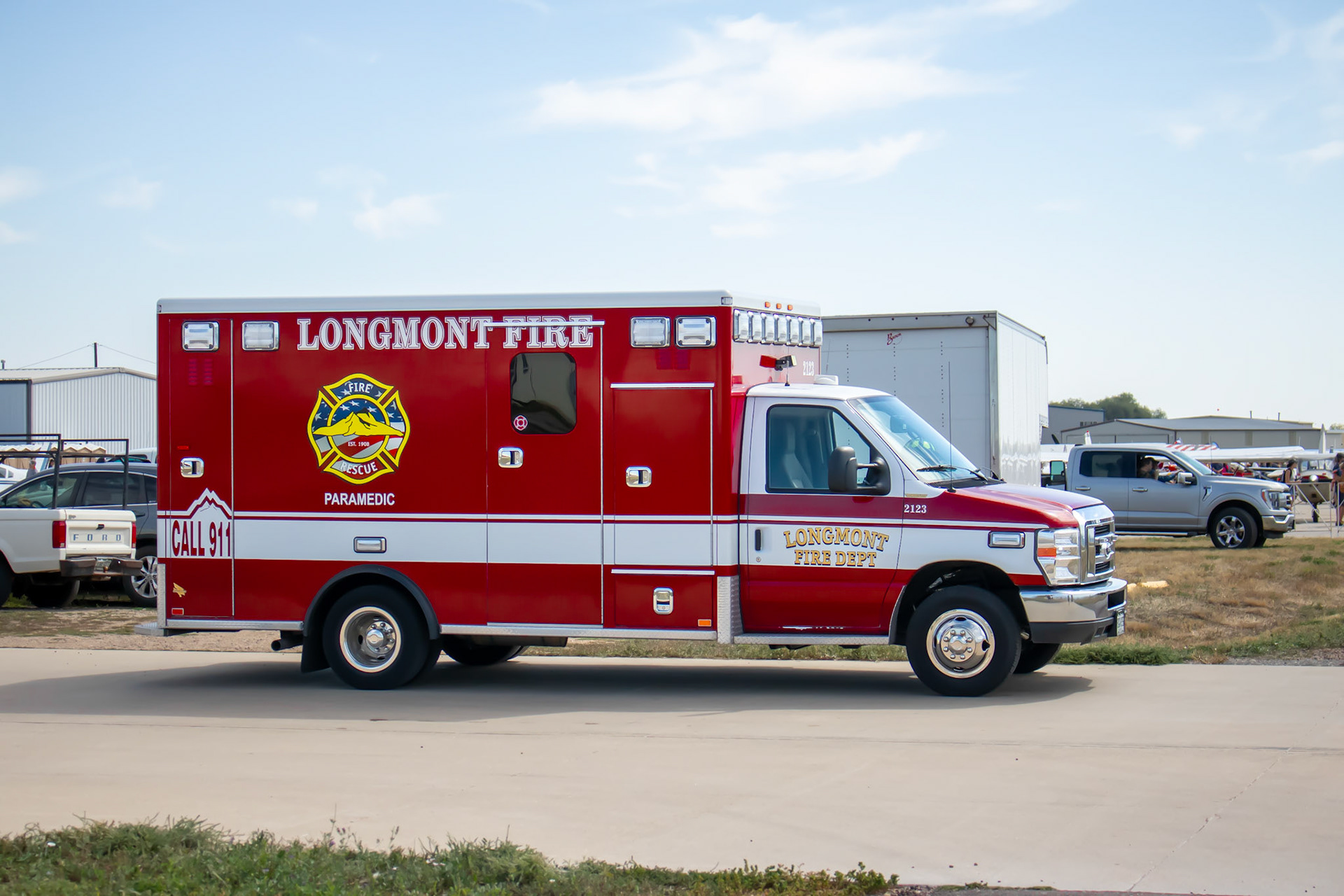 Longmont Fire Medic standing by at an airshow