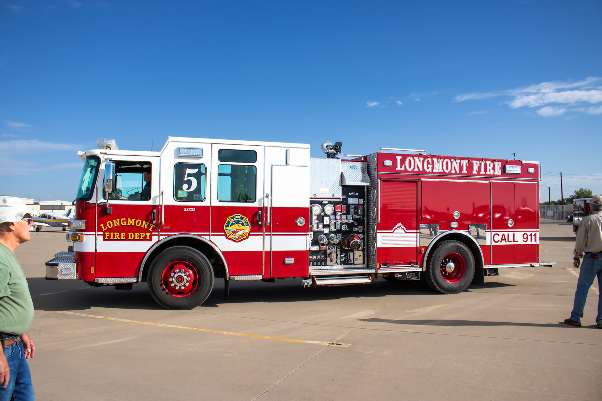 Longmont Fire Engine 5 Standing by at an airshow