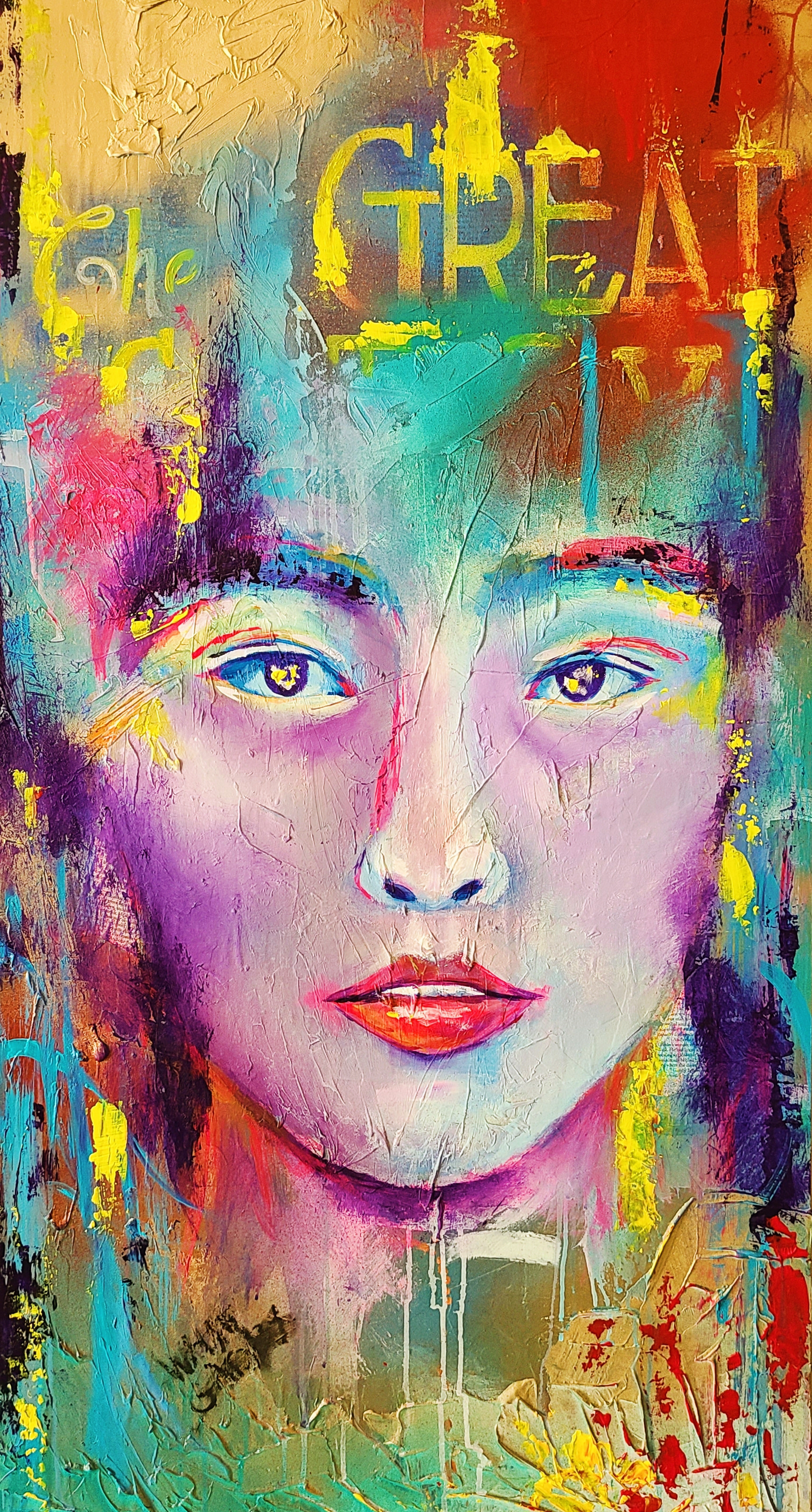 The Great 美梦 (beautiful dream). Acrylic and multimedia on Wood