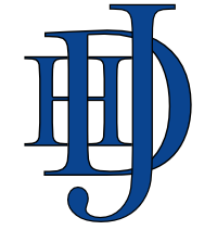 Logo for House David James consisting of the intertwined letters H, D, and J.