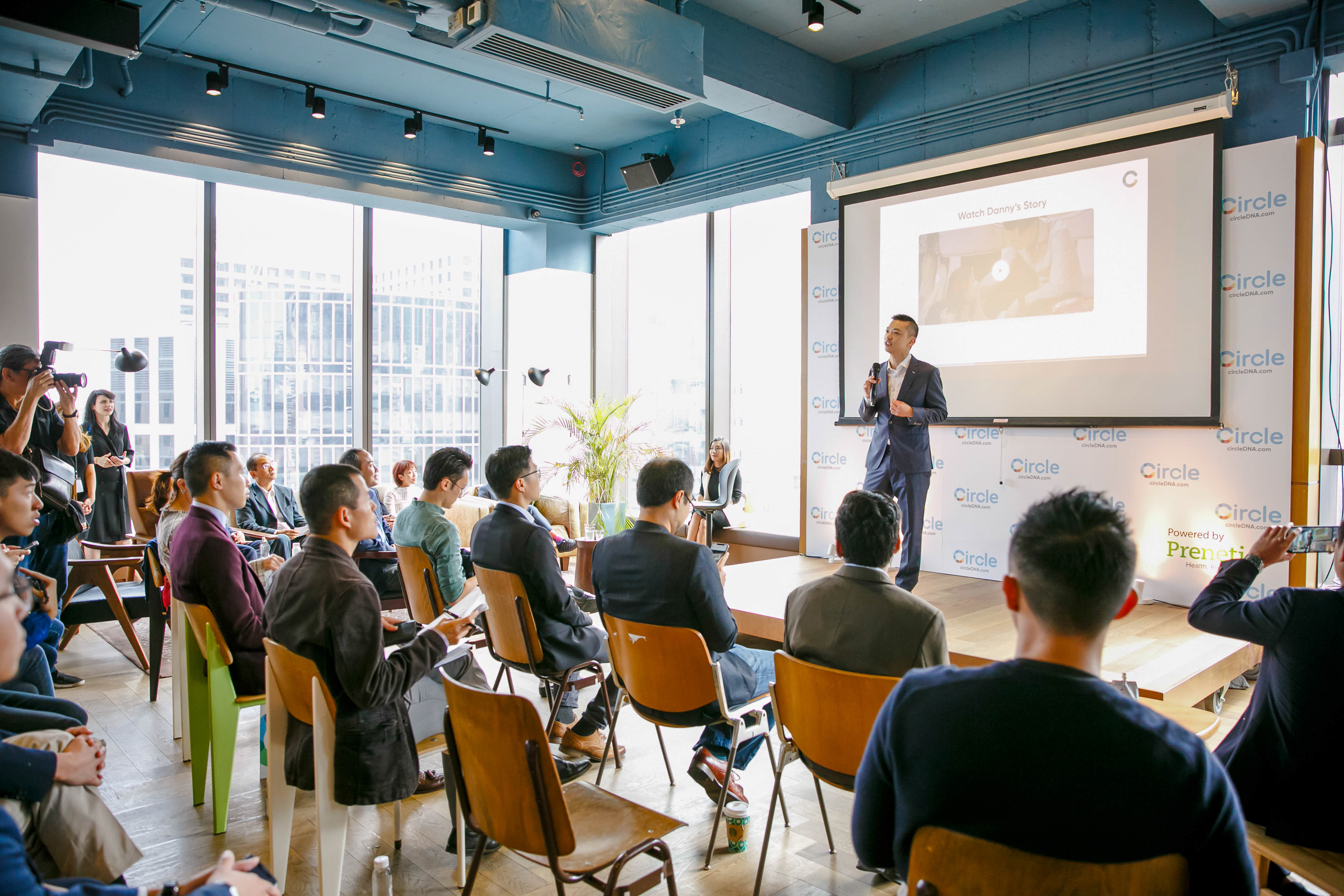 Our CEO Danny Yeung, speaking in front of the press at the Circle DNA Launch Event.