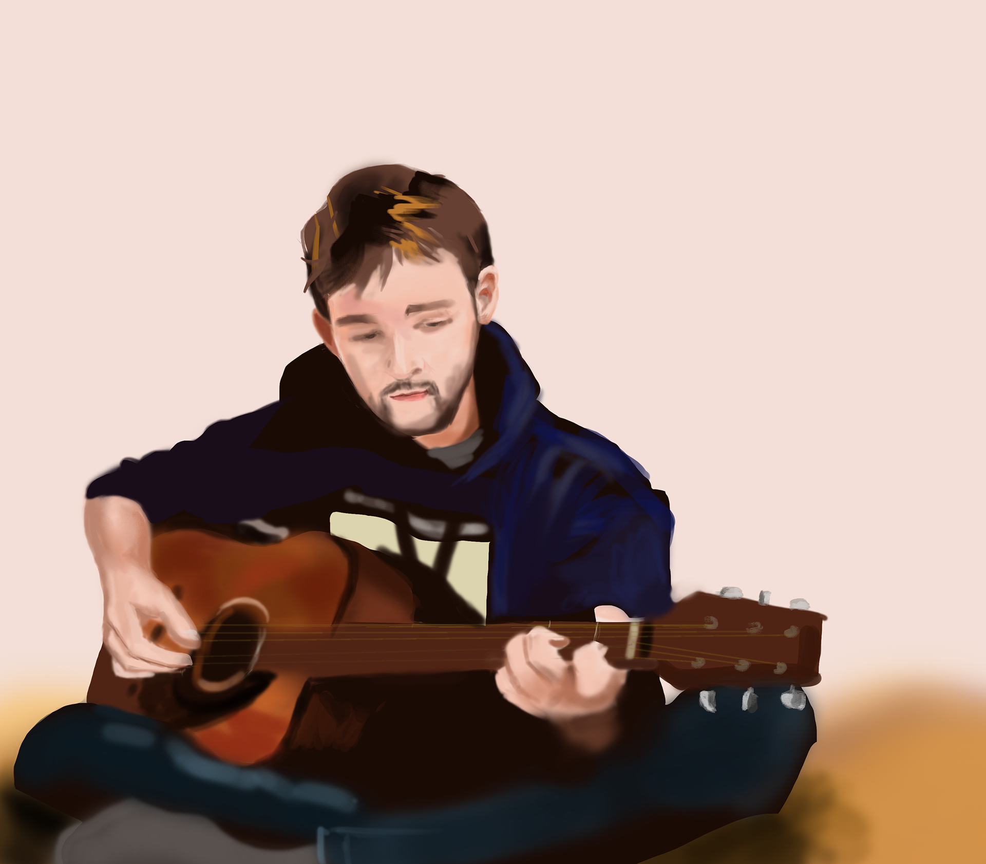 mon guitariste du dimanche (2 par an) préféré 🥰 #guitarist #musiclover #art #artist #drawing #photostudy #portraitpainting #digitalpainting #digitalart
