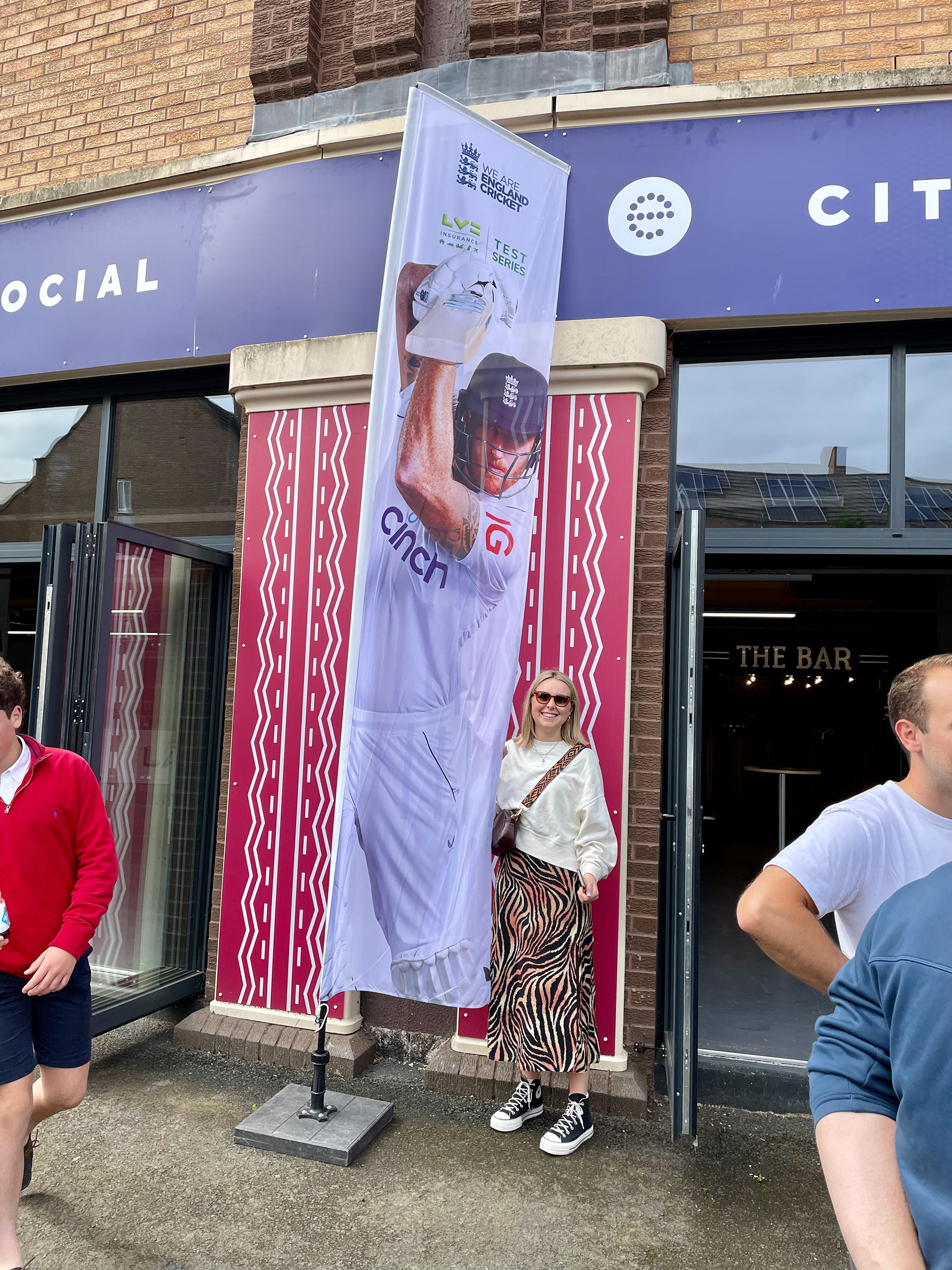 Standing proud with my banners at the England V India Test Match at Edgbaston