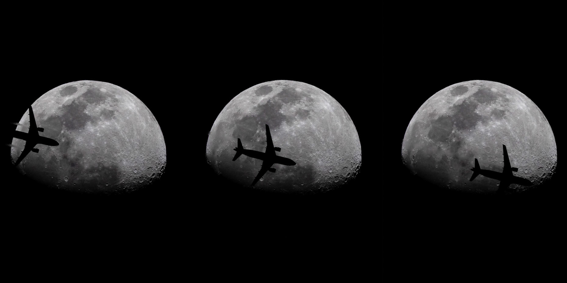 That's American Airlines flight 1572 passing over the Space Coast and in front of the 81% illuminated Moon Saturday night on its way from Toronto, Canada to Miami, Florida. The Airbus A319 was flying at 28,000ft &amp; 428kts. (Pic: me; flight data from Flightradar24.com)