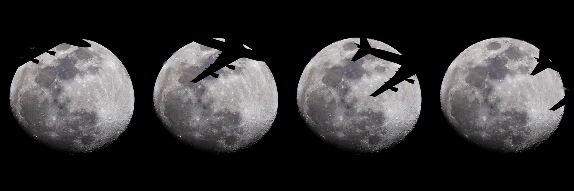 A small handful of Boeing 747s fly the flight corridors near our house every night. And for the past few months, I've wondered what one of those 747s would look like passing in front of the Moon. Last night I (sort of) got my answer.Meet (half of) flight Atlas Air flight 5Y612, flying Friday night over the Space Coast at 32,000 ft and 489 kts. It was nearly directly overhead and traveling from Huntsville, AL (HSV) to Miami, FL (MIA). It's listed as a Boeing 747-45E(F), in other words, a giant airplane.I've taken to just leaving my camera on a lunar tracking mount all night, making the numerous near-misses less work (and less disappointing). For this shot, it was a "yesyesyesyesnoooo" kind of thing, and I went to bed feeling "meh" about it. But it's grown on me. And 6-year-old Lauren, too. When I showed it to her, she declared, "The photos you usually take of the Moon, the planes are really small. This is the best one because the plane is hugeungus!"