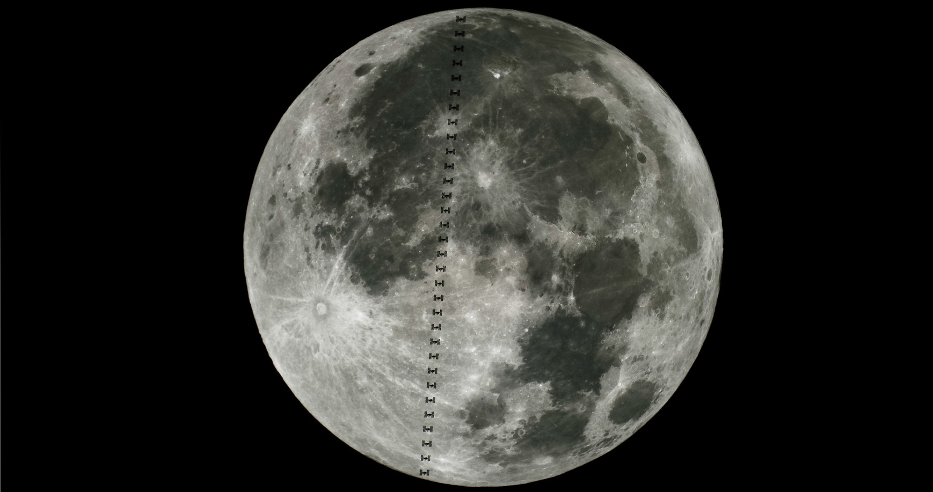 With a hurricane bearing down on Florida, the Space Coast was still able to see the International Space Station and astronauts Paolo Nespoli, Sergey Ryazanskiy and Commander Randy Bresnik meet the Full Corn Moon of September 6, 2017, seen here from Titusville, Florida, just across the river from NASA's Kennedy Space Center. The transit occurred at 3:39 am, and it lasted for 1.06 seconds. Of note, at least to me: this is just 36 minutes after the Moon was 100% illuminated. In other words, this is probably the fullest Moon I've ever photographed, and it happens to have the ISS passing in front of it. Also, the forecast called for mostly cloudy skies, and in fact, when I woke up (at 2 am), the skies above my house (45 minutes away from the centerline) were completely cloudy. But, the sky above Titusville was clear. And, full of mosquitos. Technical details: This was shot using a Canon 5D4 in 4k video mode at 29.97fps at ISO800 and 1/2500 sec. For optics, I'm using a Celestron 8" telescope with a focal reducer. 34 individual frames (each of the ISS frames and two frames of just the Moon) were extracted, processed in Lightroom, combined using the "darken" mode in Photoshop, and then final adjustments were made (again) in Lightroom. To plan the transit, I used transit-finder.com and calsky.com. Details of the transit (from transit-finder.com) are:"Wednesday 2017-09-06 03:39:01.52  •  Lunar transitISS angular size: 45.75″; distance: 603.91 kmAngular separation: 0.0′; azimuth: 226.5°; altitude: 40.6°Center line distance: 0.03 km; visibility path width: 5.55 kmTransit duration: 1.06 s; transit chord length: 31.4′R.A.: 23h 02m; Dec: -08° 25′; parallactic angle: -36.9°ISS velocity: 29.6 ′/s (angular); 5.21 km/s (transverse)ISS velocity: -5.24 km/s (radial); 7.39 km/s (total);Direction of motion relative to zenith: -2.1°Moon angular size: 31.4′; 41.2 times larger than the ISSMoon phase: 100.0%; angular separation from Sun: 177.8°Sun altitude: -41.9°; the ISS will be in shadow"  (Photo by Michael Seeley)