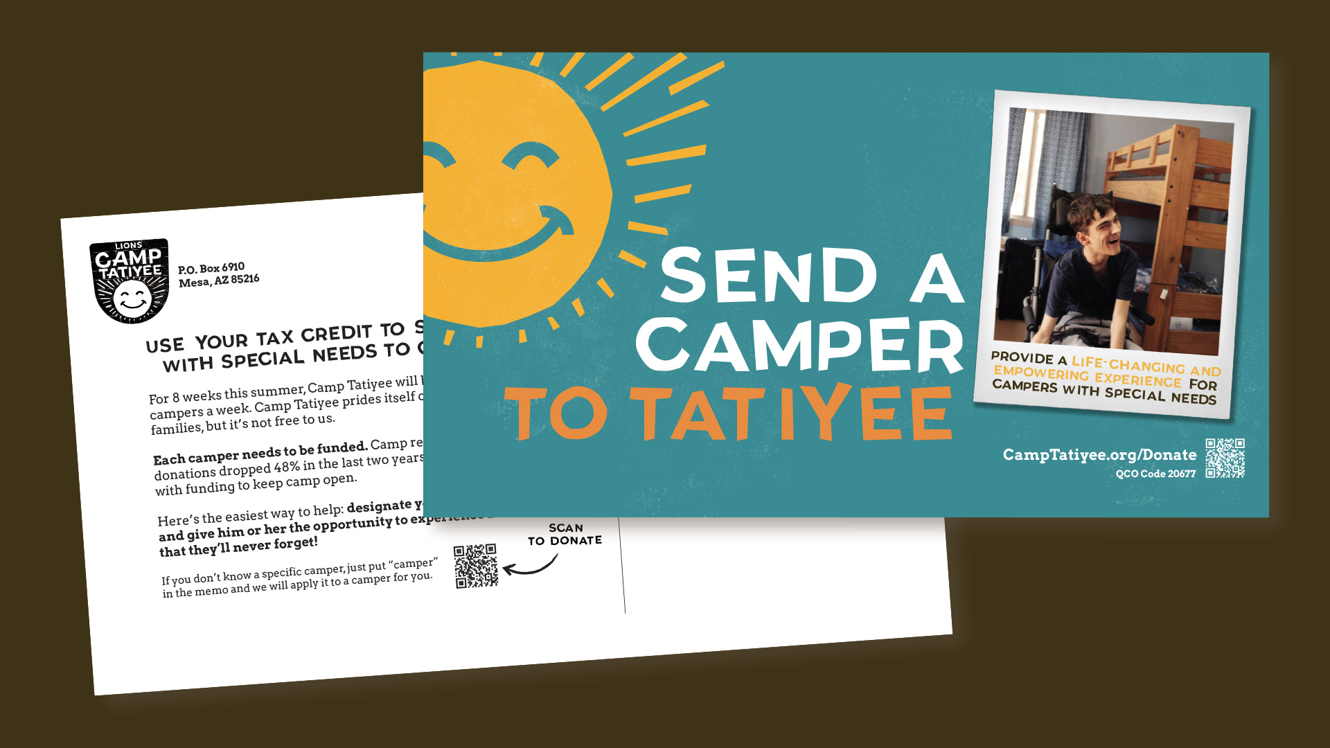 Postcard for Camp Tatiyee.
