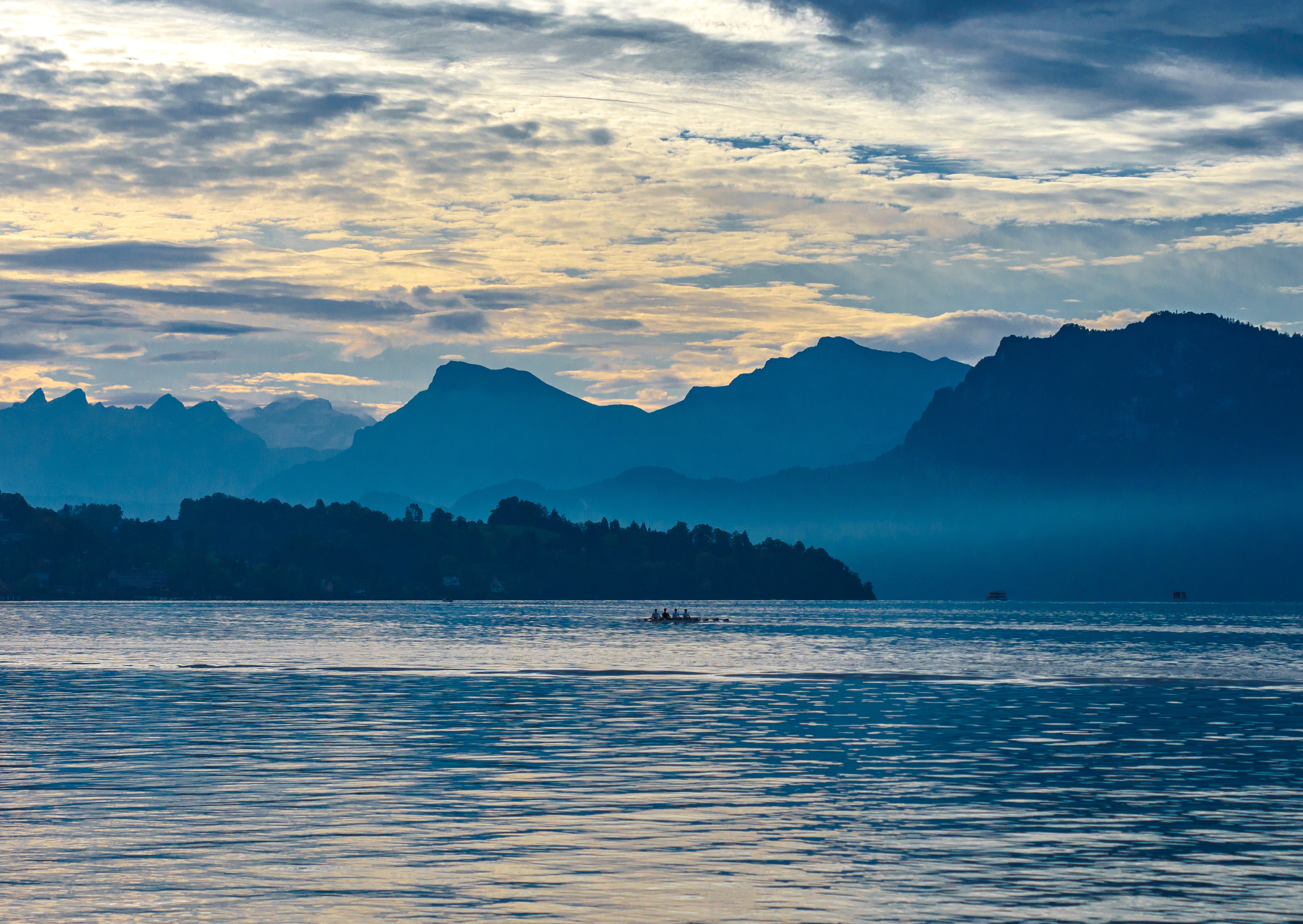 Rowers on Lake Lucerne