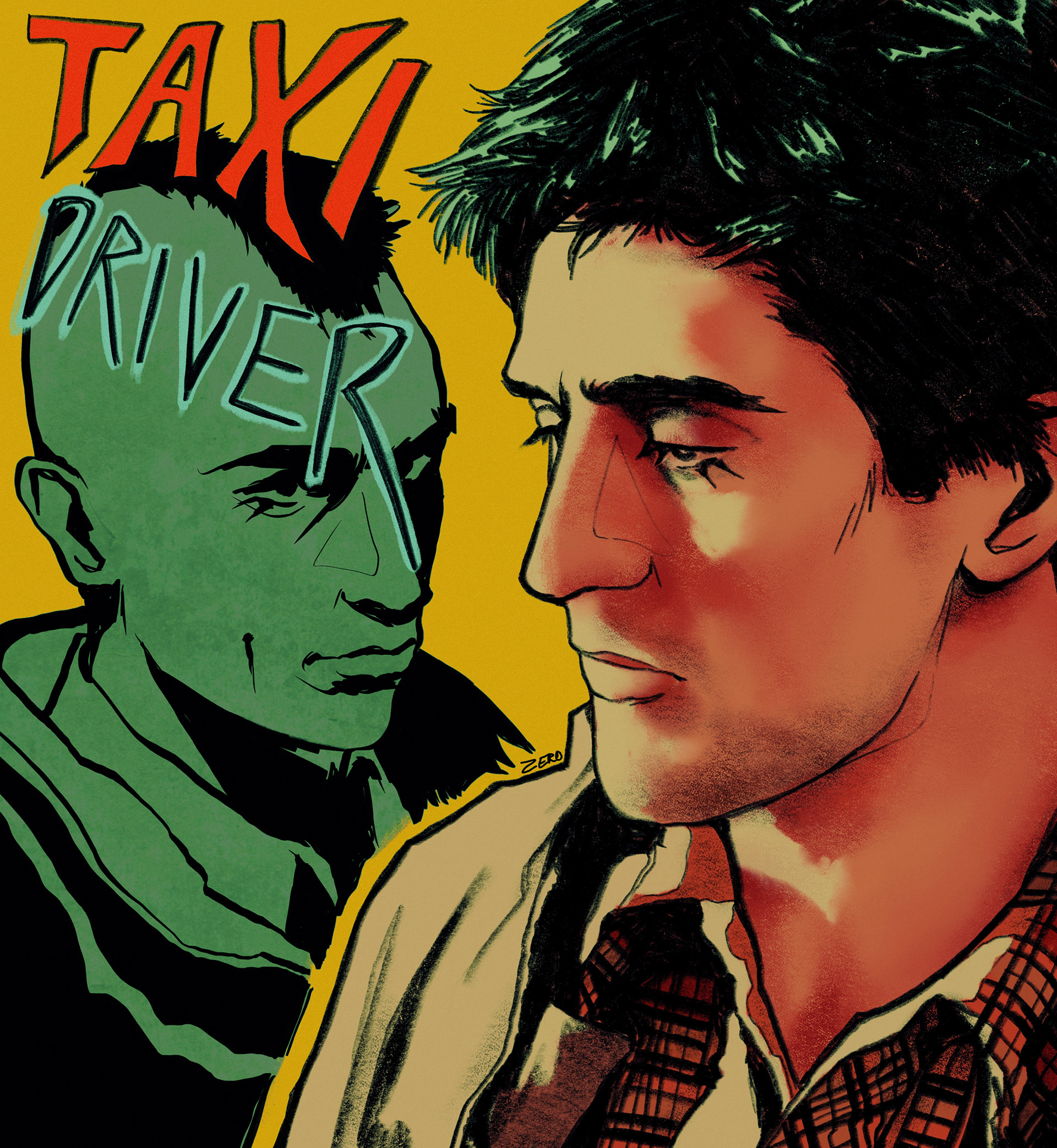 "taxi driver" / digital poster illustration / 2021