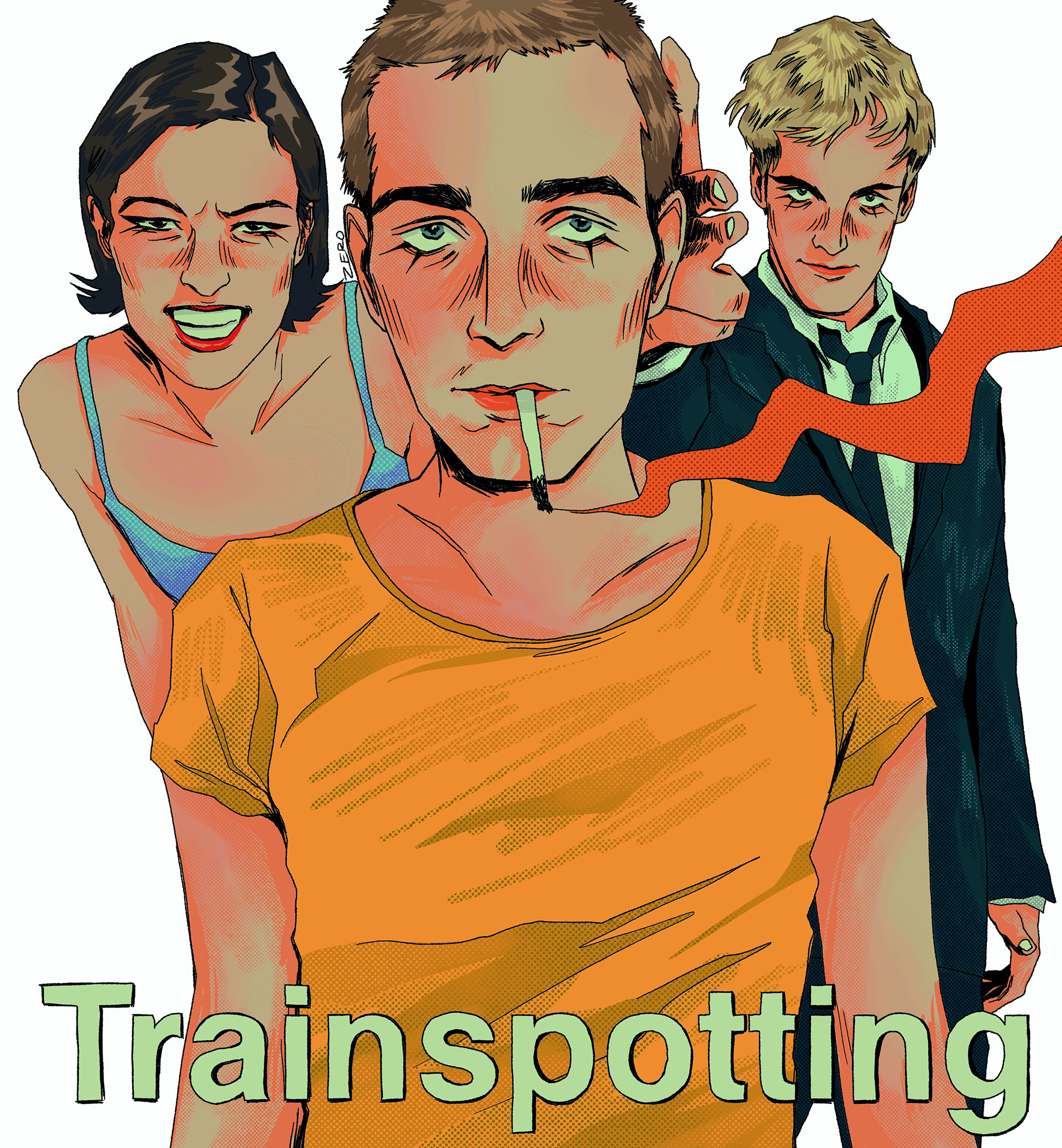 "trainspotting" / digital illustration / 2022