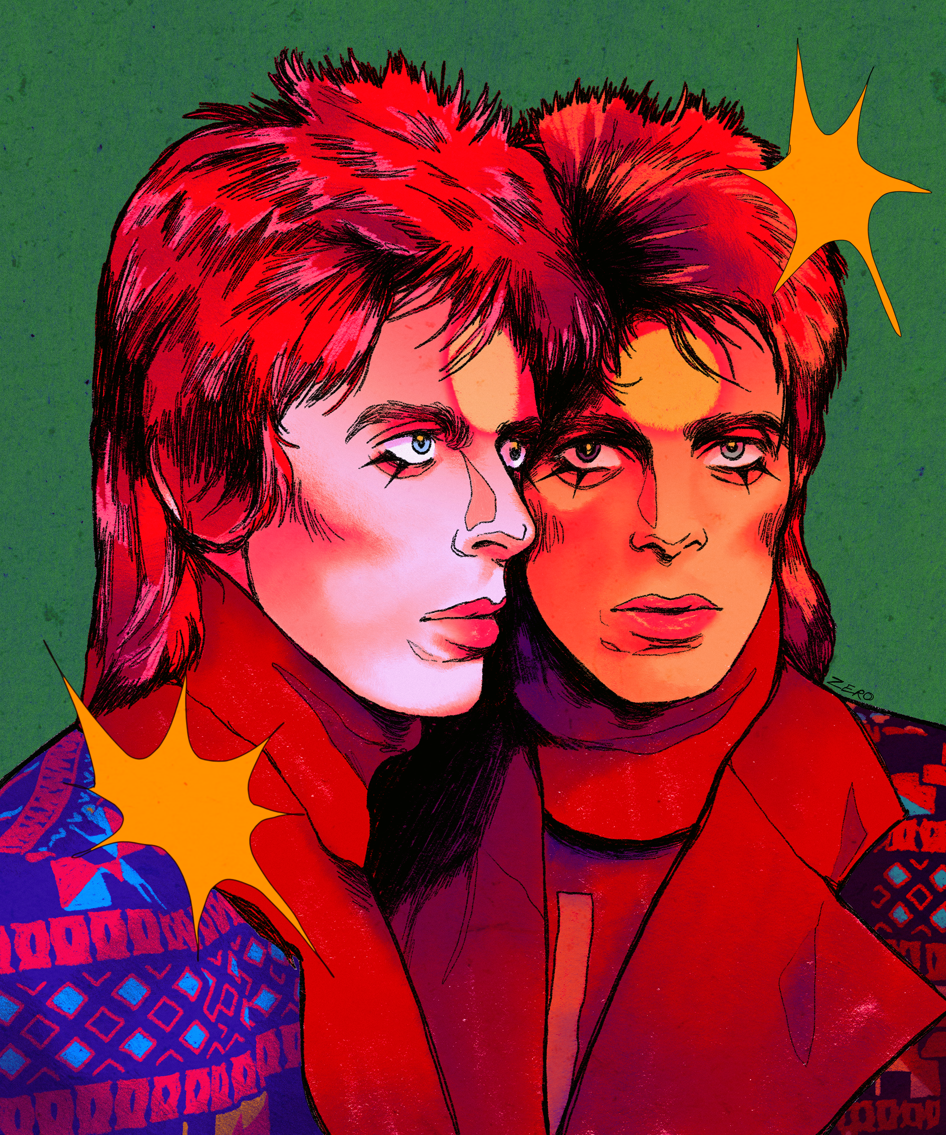 "starman" / digital portrait illustration / 2021