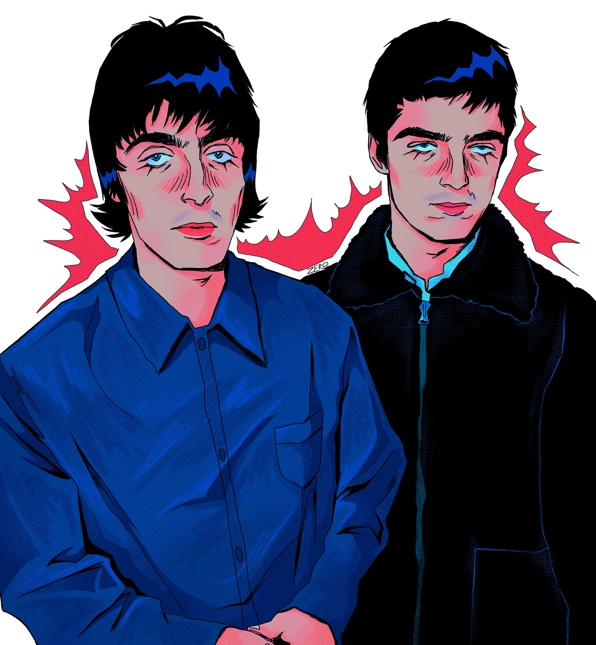 "liam & noel" / digital illustration / 2022