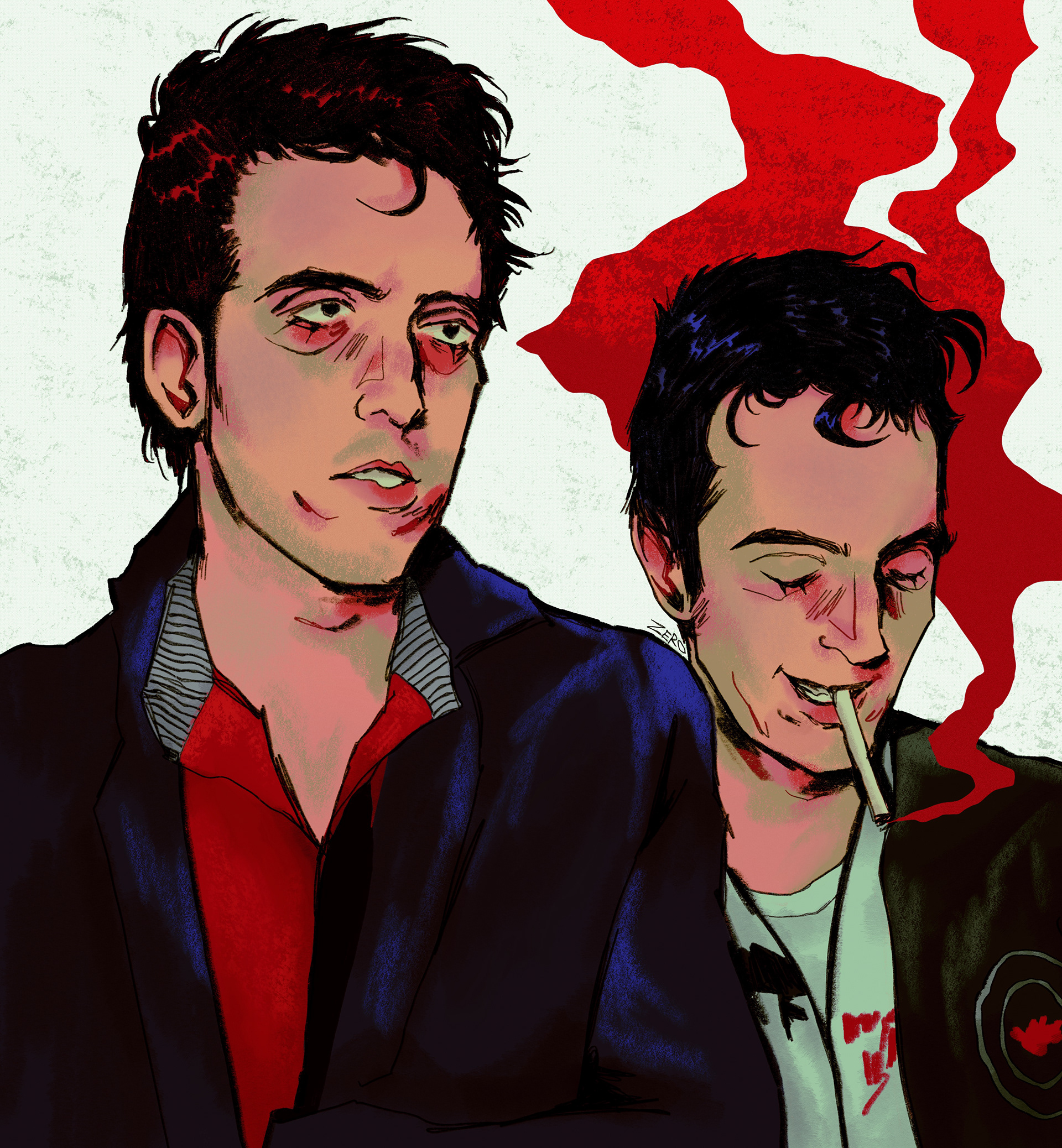 "mick jones & joe strummer" / digital illustration / 2022