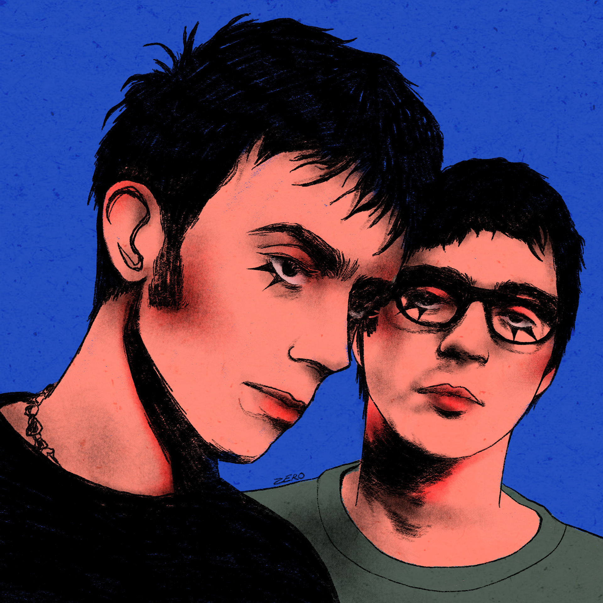 "damon albarn & graham coxon" / digital illustration / 2021