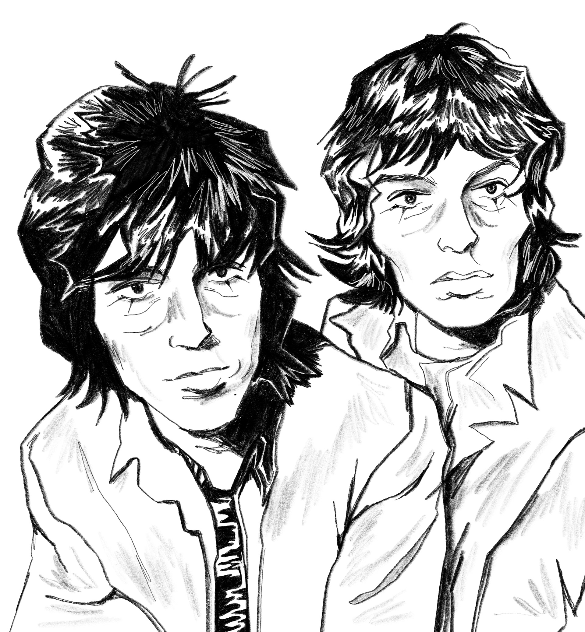 "keith & mick" / lineart / 2023