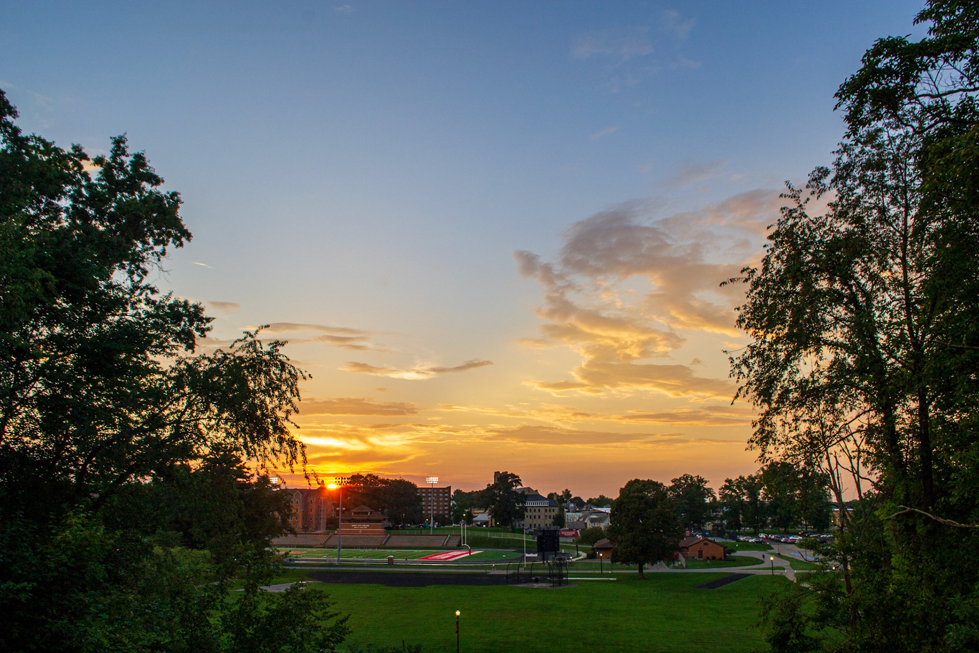 Beautiful sunset over Grove City College