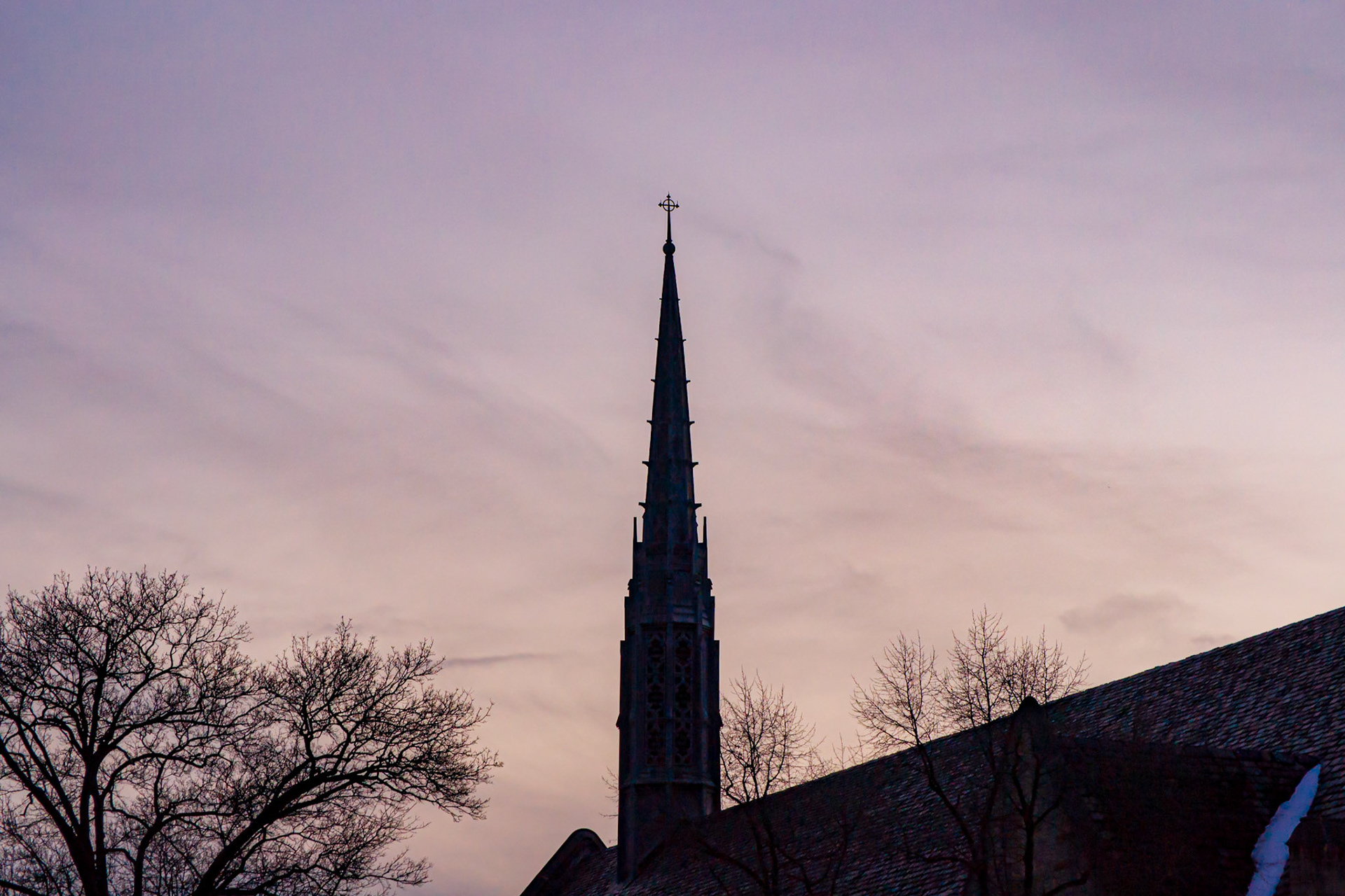 Sunset over Harbison Chapel - Grove City College