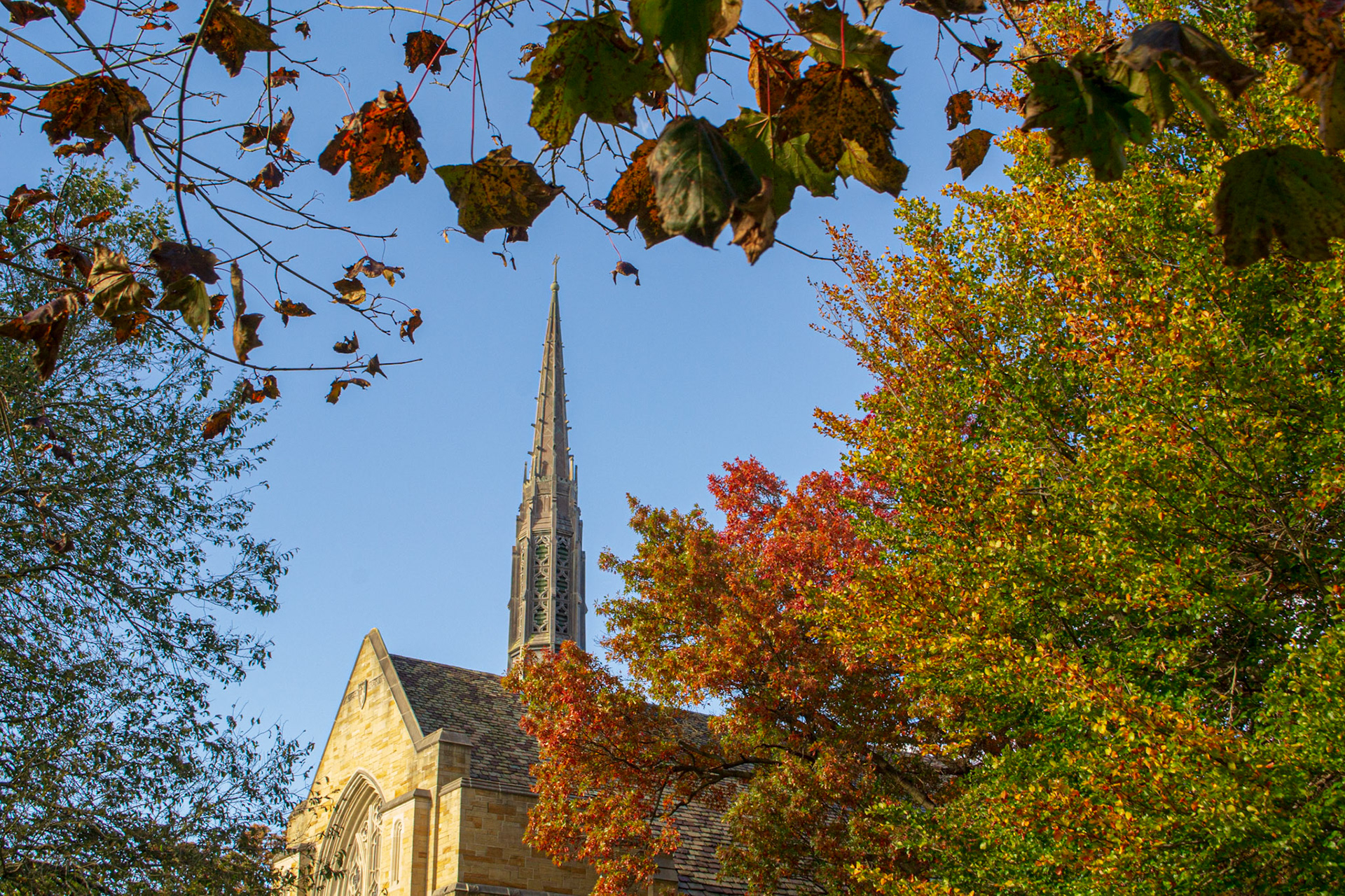 Fall Foliage at Harbison Chapel - Grove City College