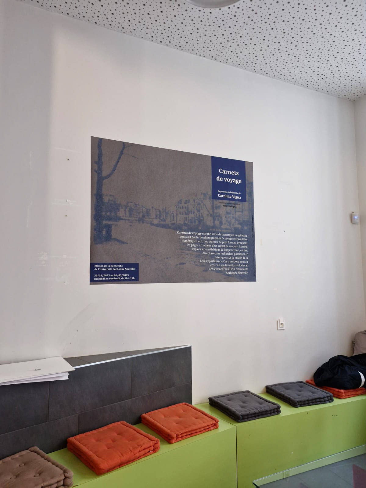 Exposição individual Carnets de voyage: Monotypes, Maison de la Recherche de l’Université Sorbonne Nouvelle (Paris, França, 2024-2025)