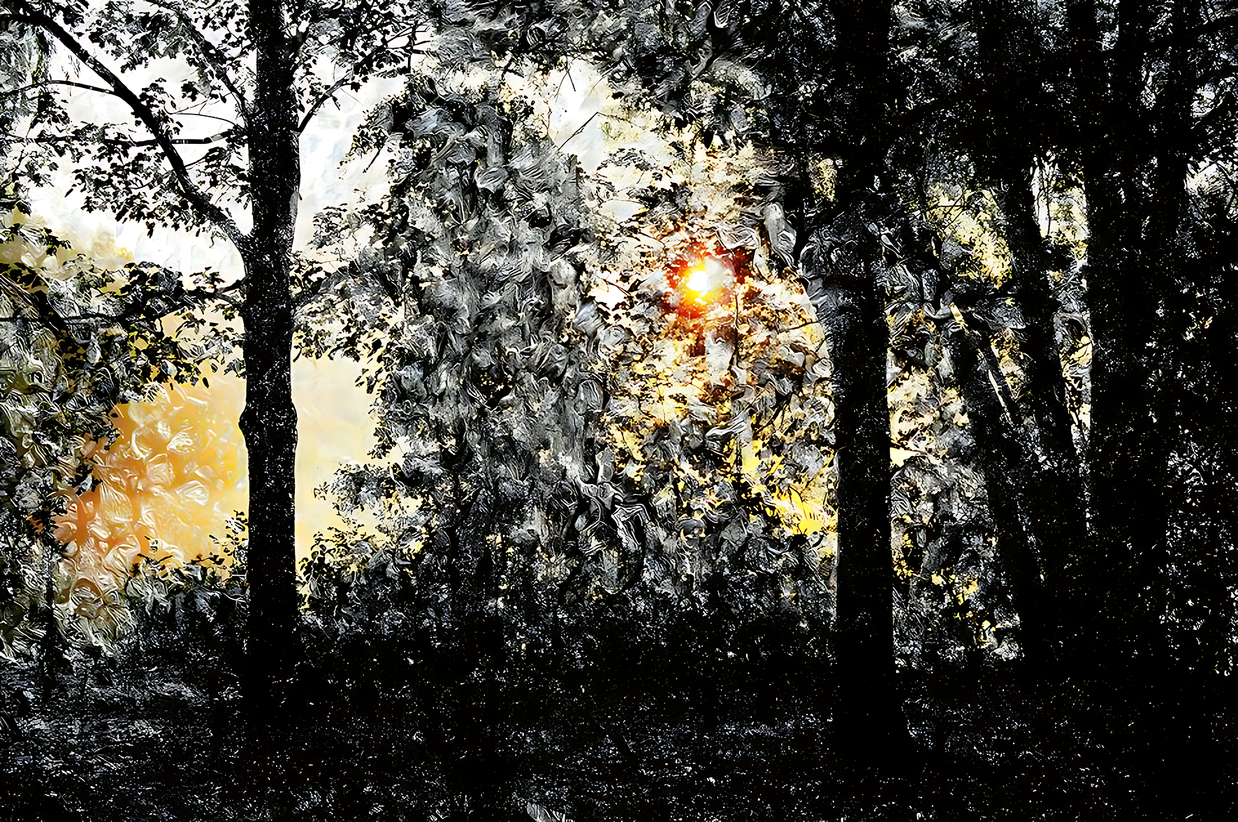 door de bomen