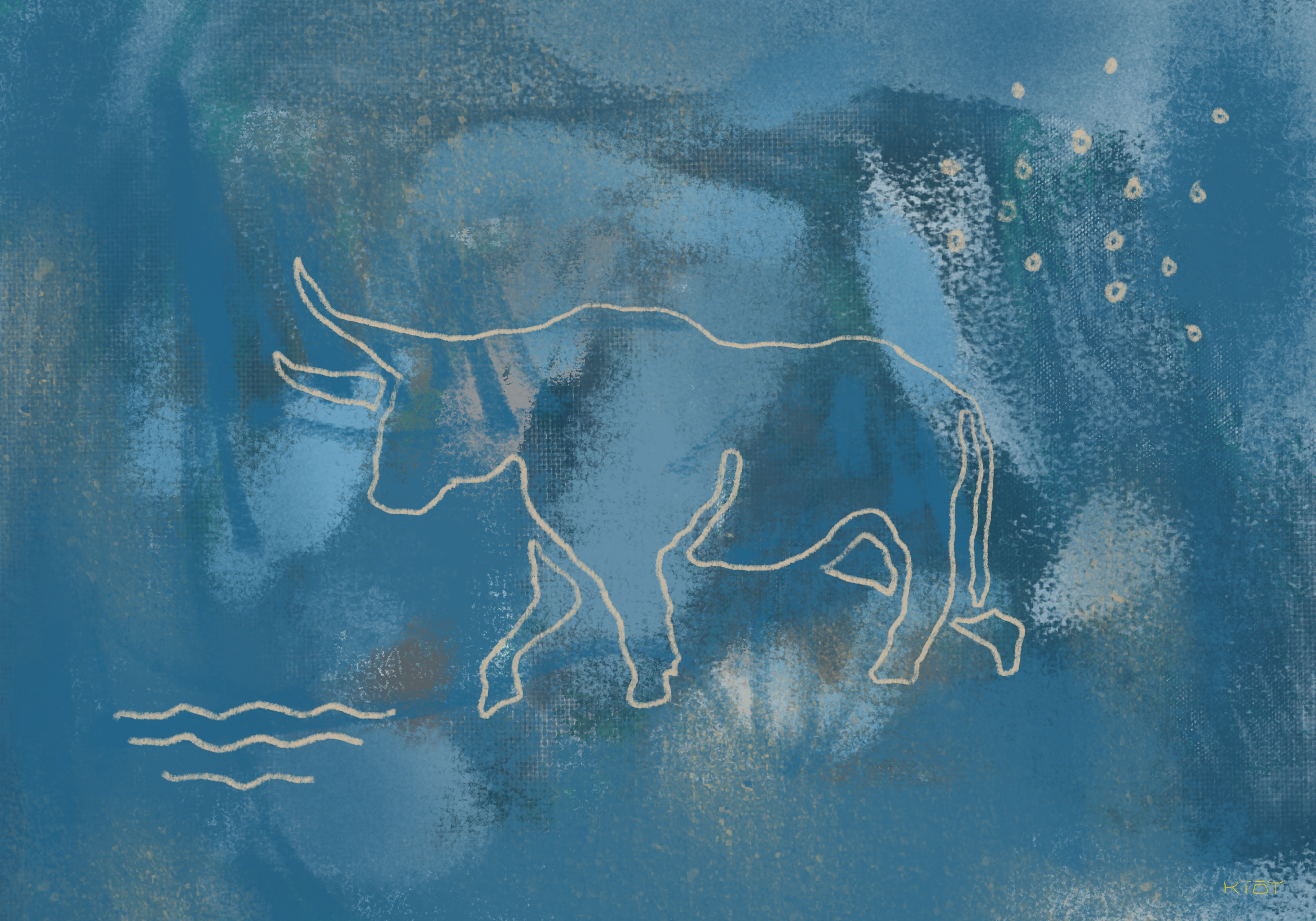Water Bull at Night
