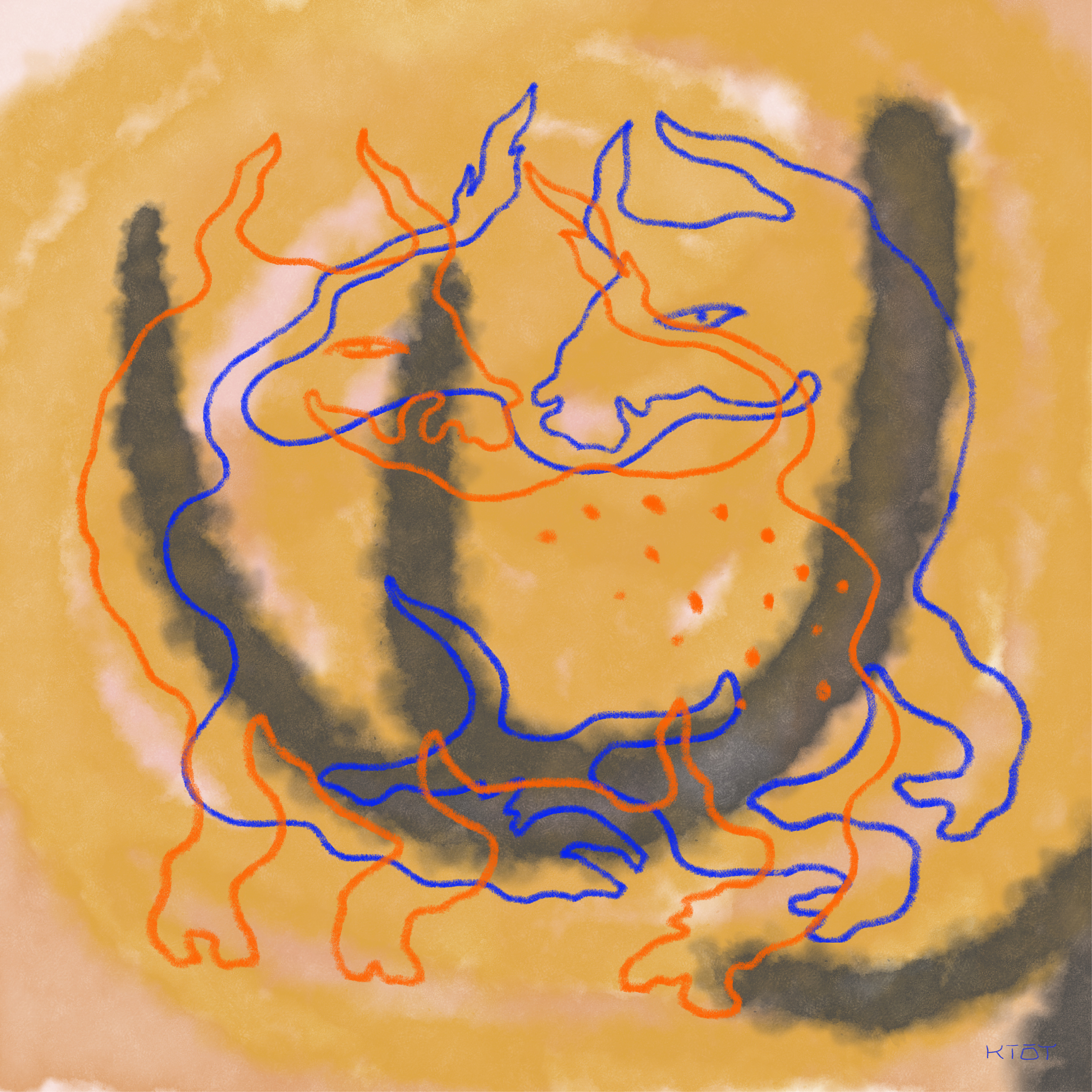 Bulls Dance in the Dust of Dawn