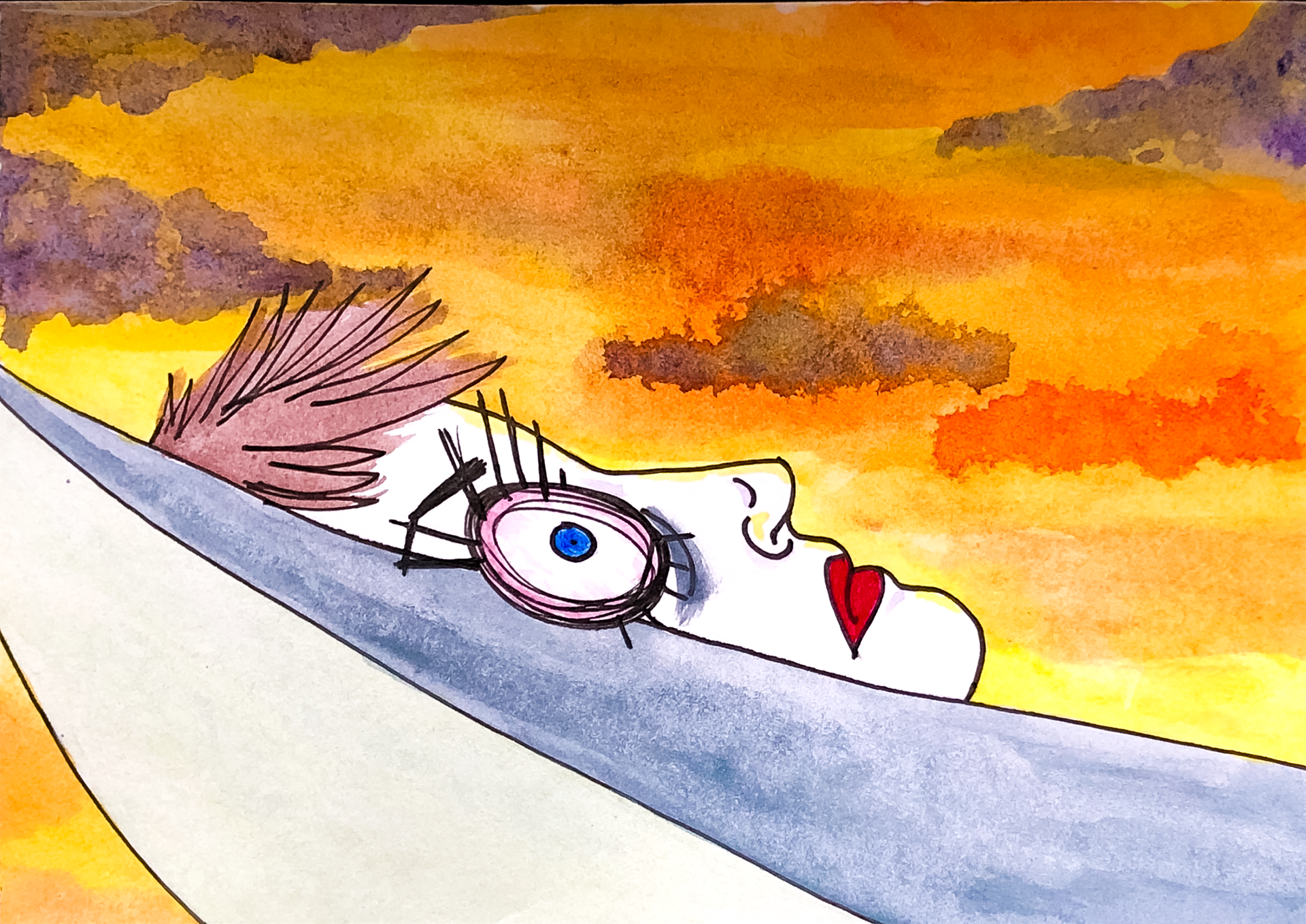 Postcard Illustration, Stress