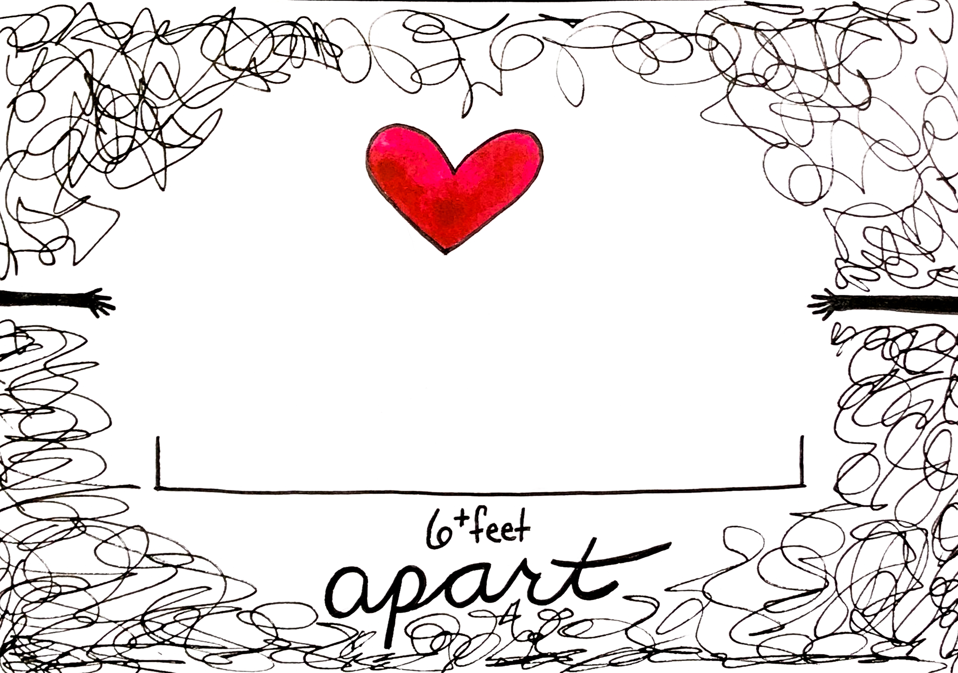 Postcard Illustration, 6+ Feet Apart