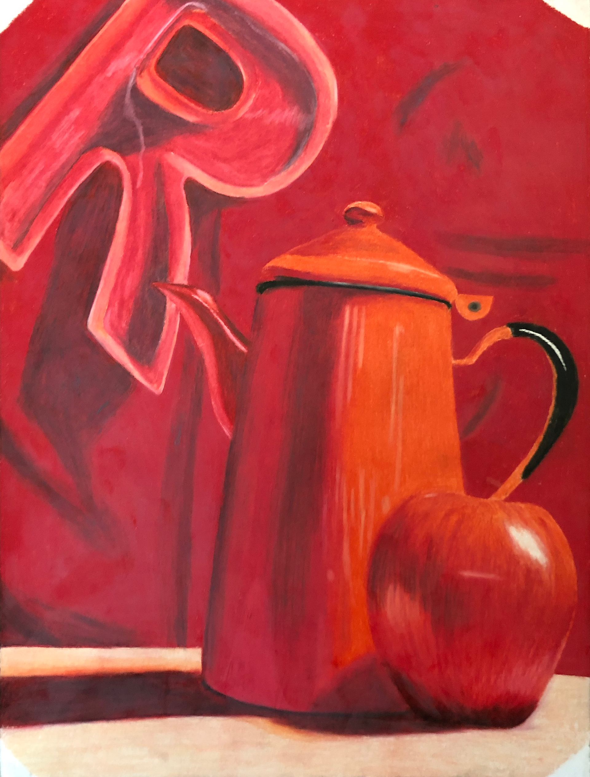 Monochromatic Still Life, Colored Pencil, 4 Colors