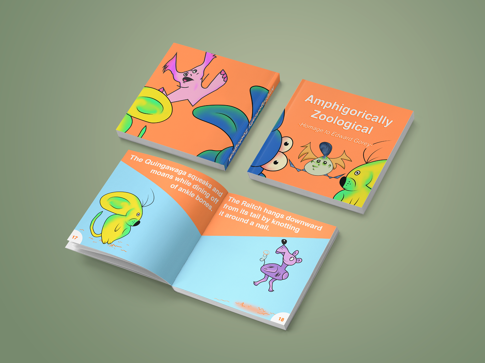 Digital Illustration, Amphigorically Zoological Book Design