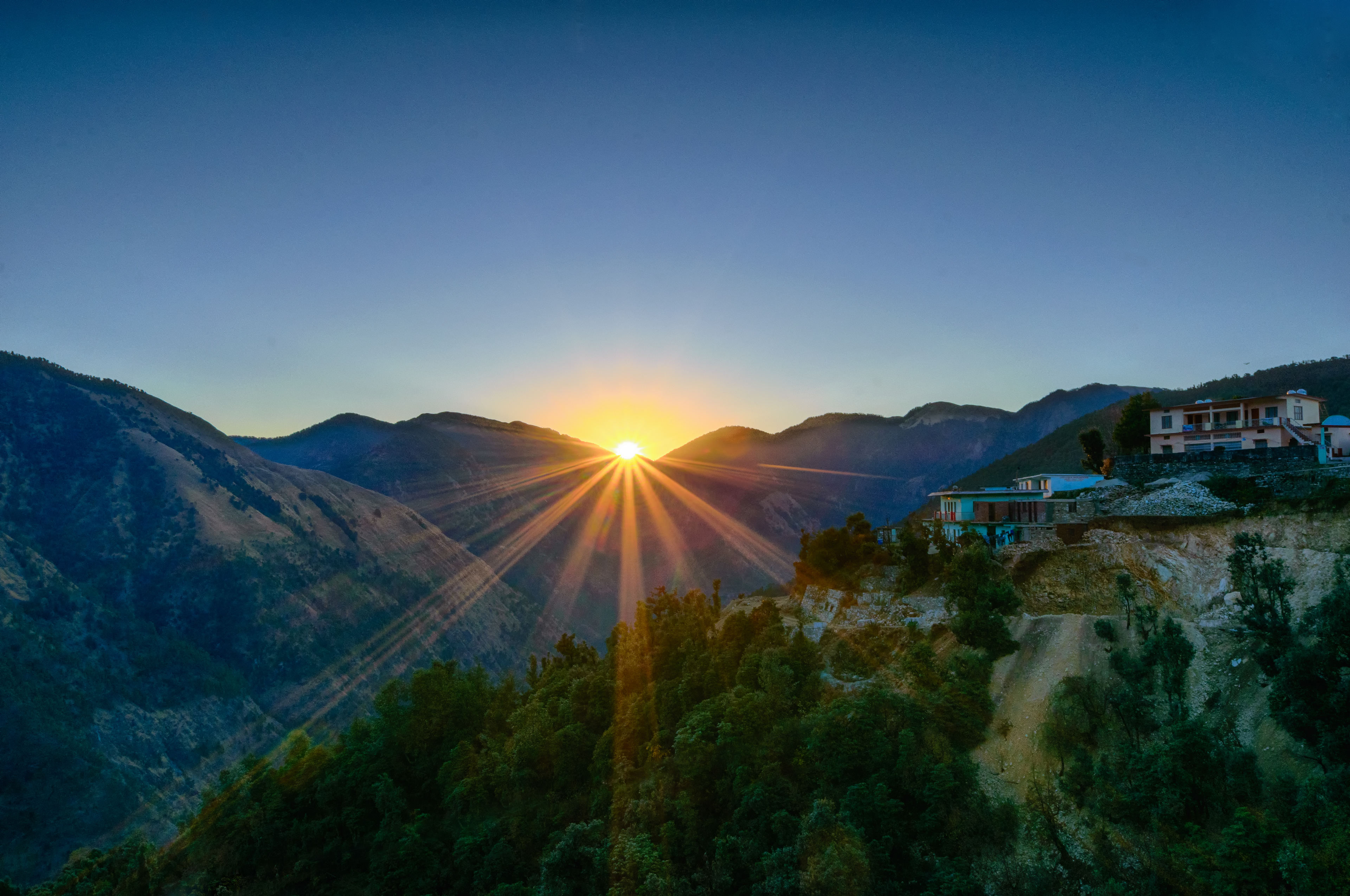 First rays (Lohajung, India)